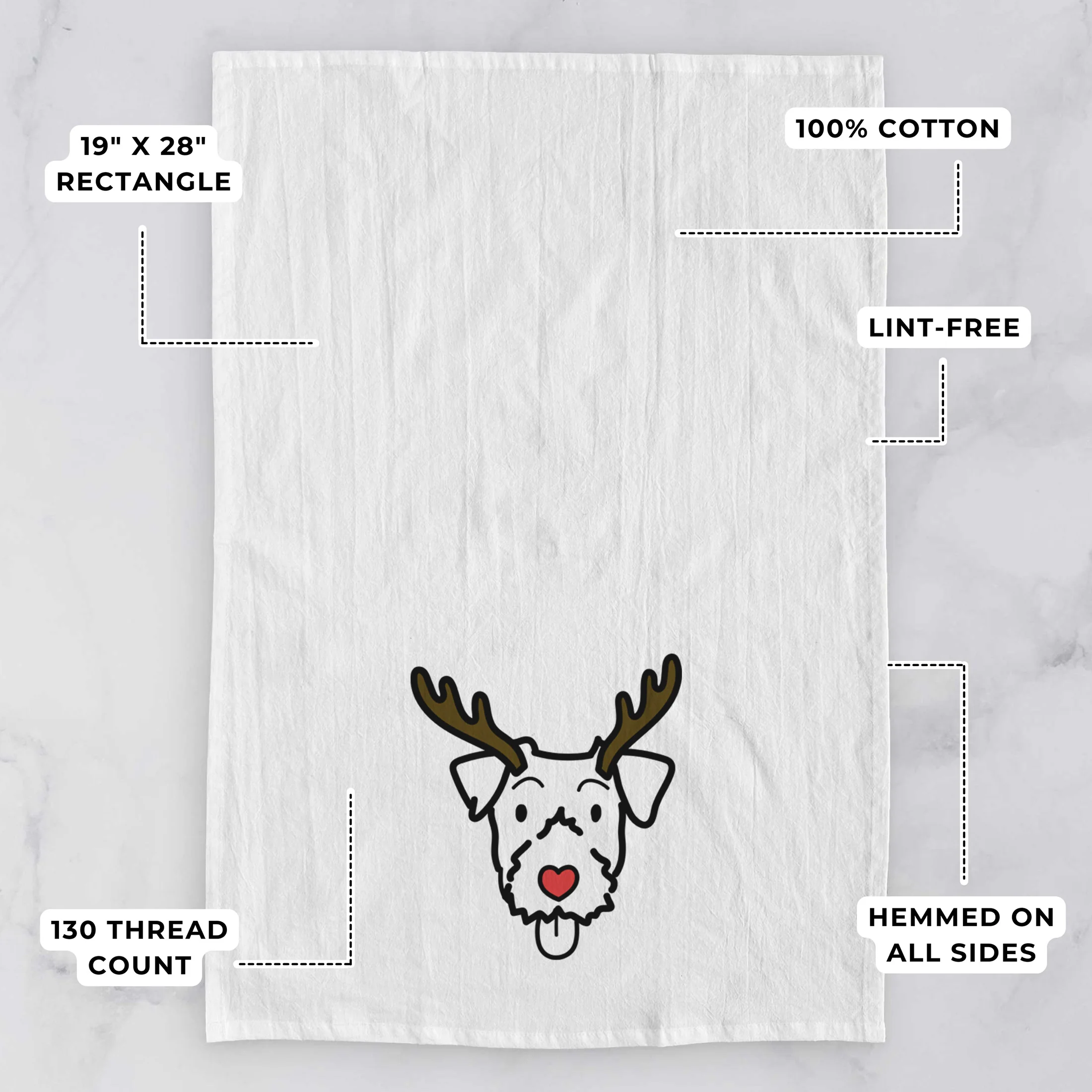 Red Nose Jack Russell Terrier - Tea Towel - Image 3