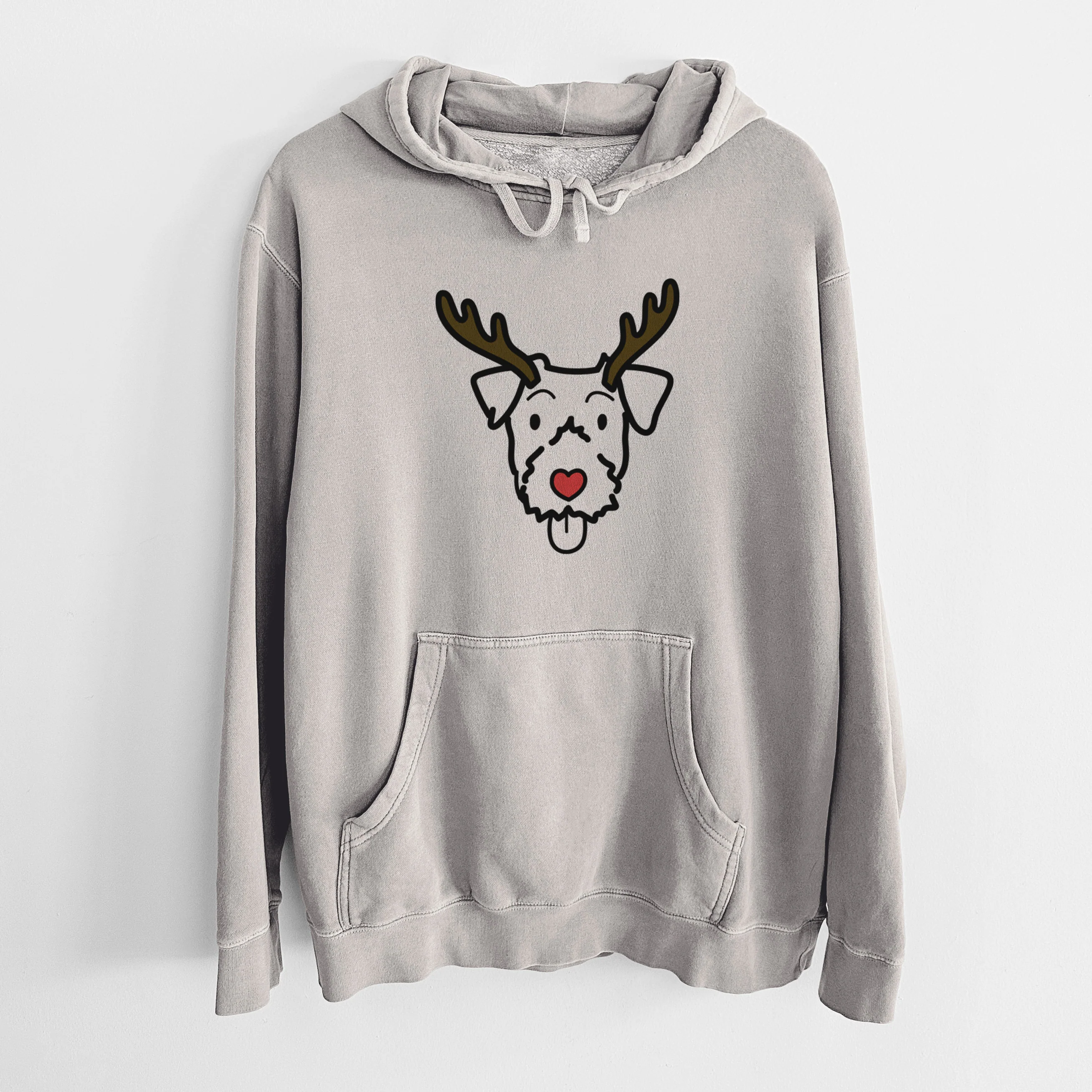 Red Nose Jack Russell Terrier - Unisex Pigment Dyed Hoodie - Image 5