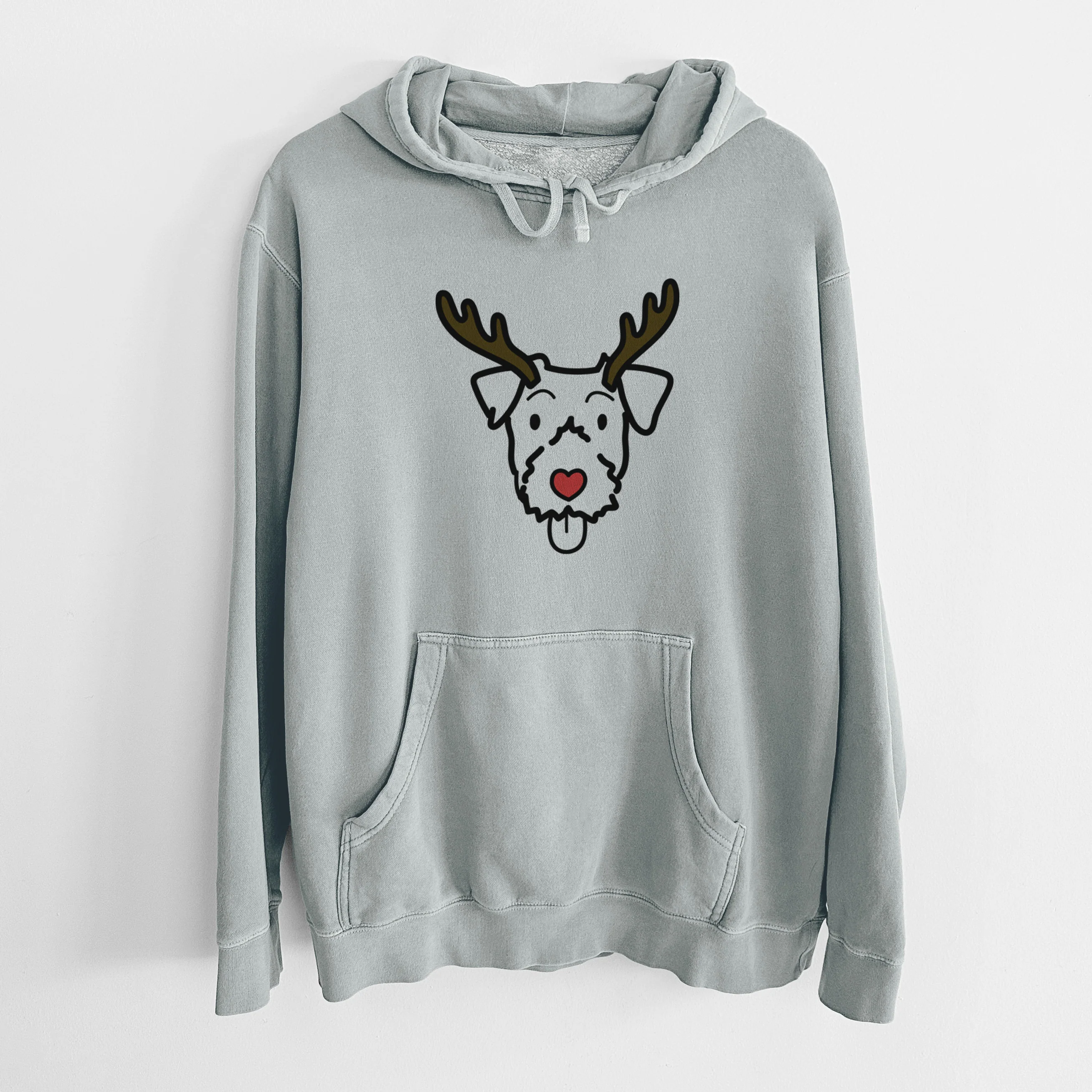 Red Nose Jack Russell Terrier - Unisex Pigment Dyed Hoodie - Image 7