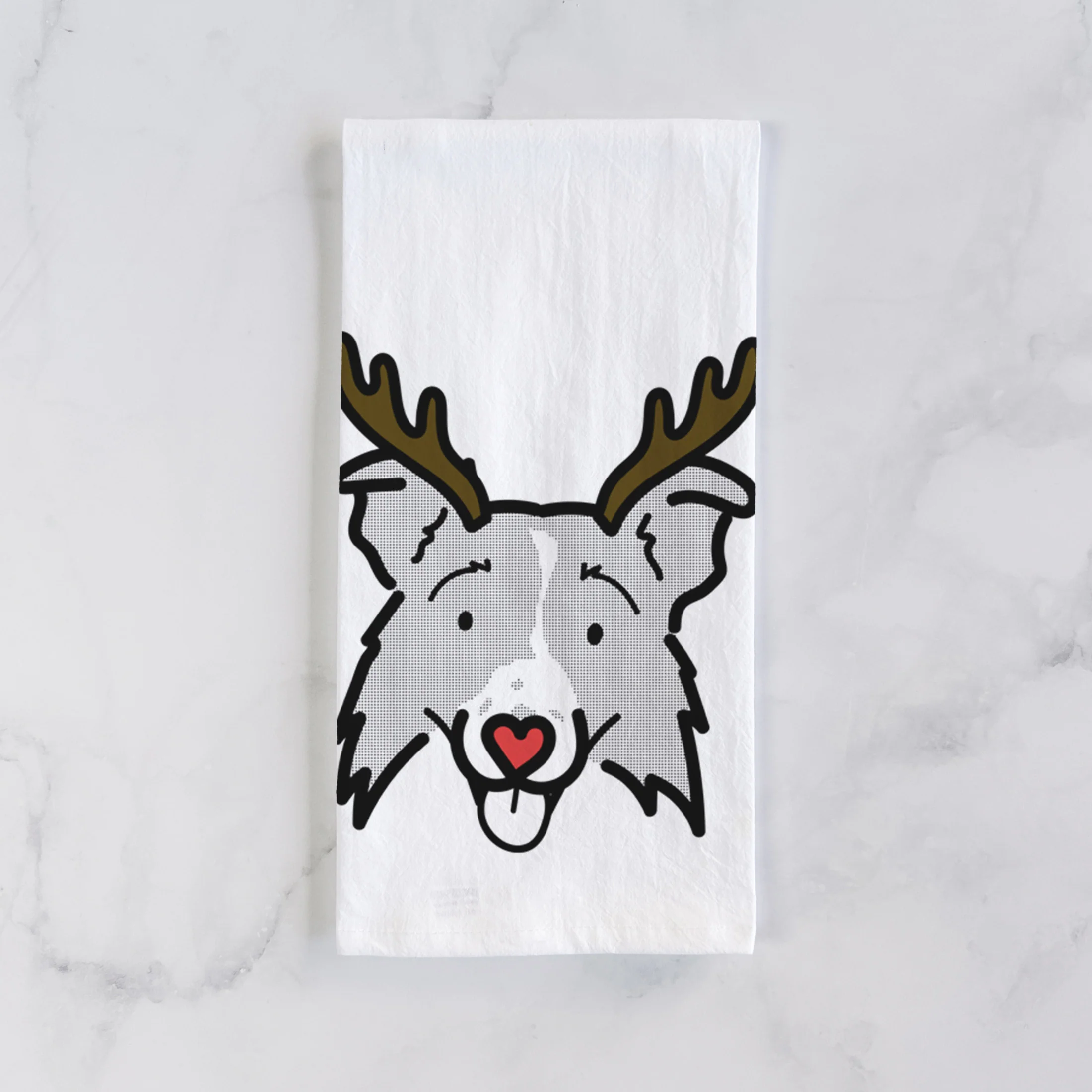 Red Nose Border Collie 2.0 - Jam - Tea Towel - Image 2