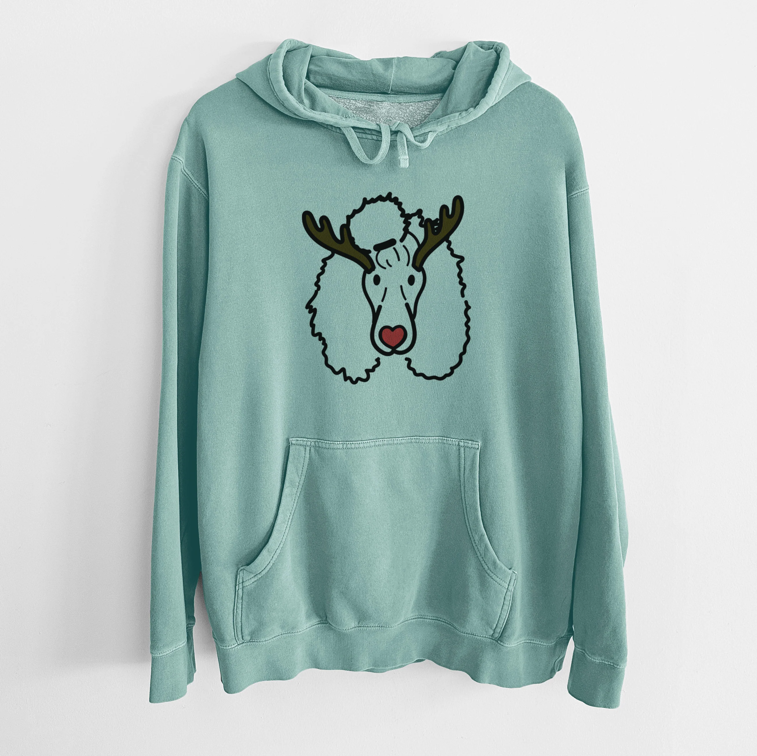 Red Nose Standard Poodle - Jemma - Unisex Pigment Dyed Hoodie - Image 10