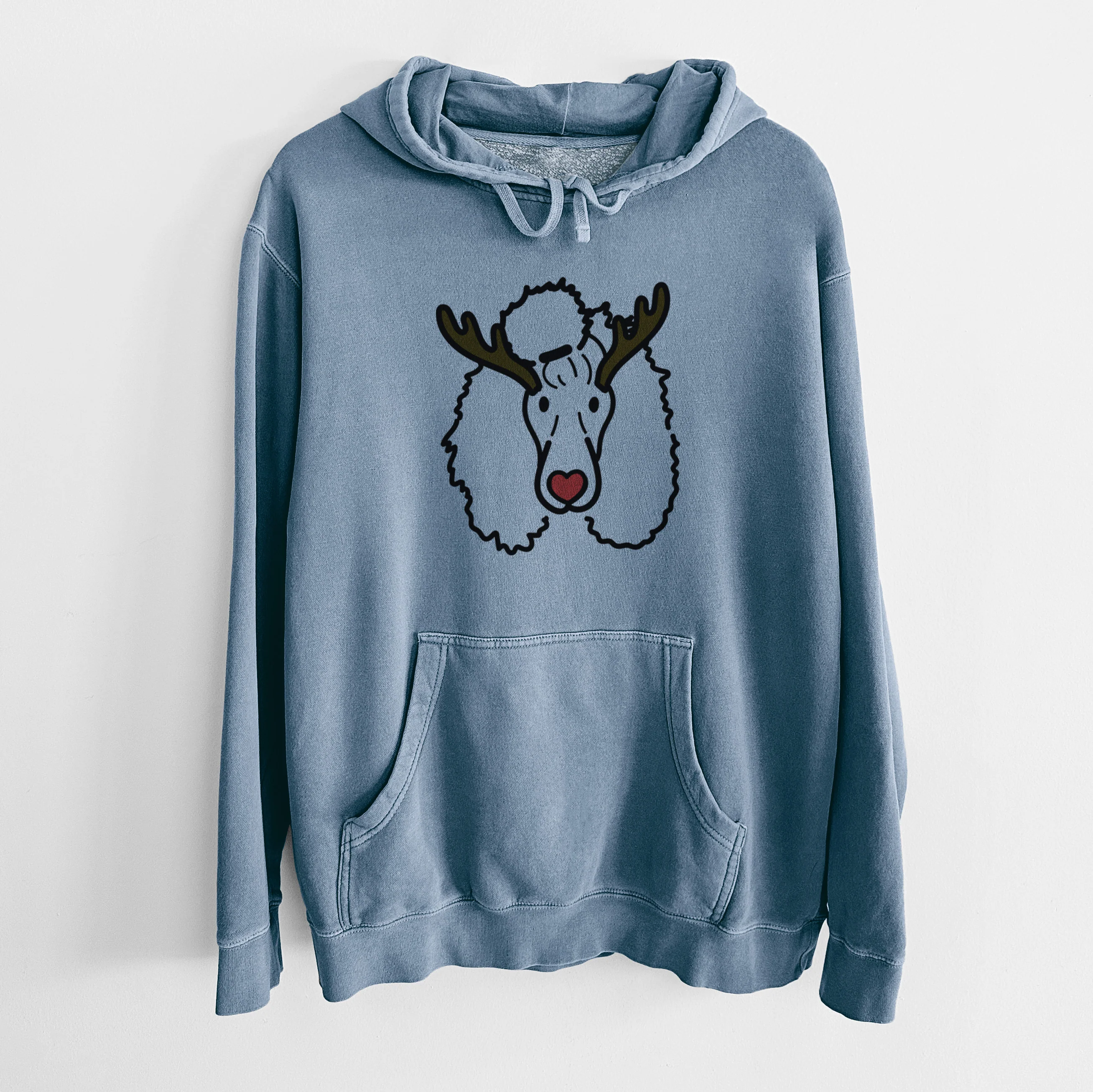 Red Nose Standard Poodle - Jemma - Unisex Pigment Dyed Hoodie - Image 6
