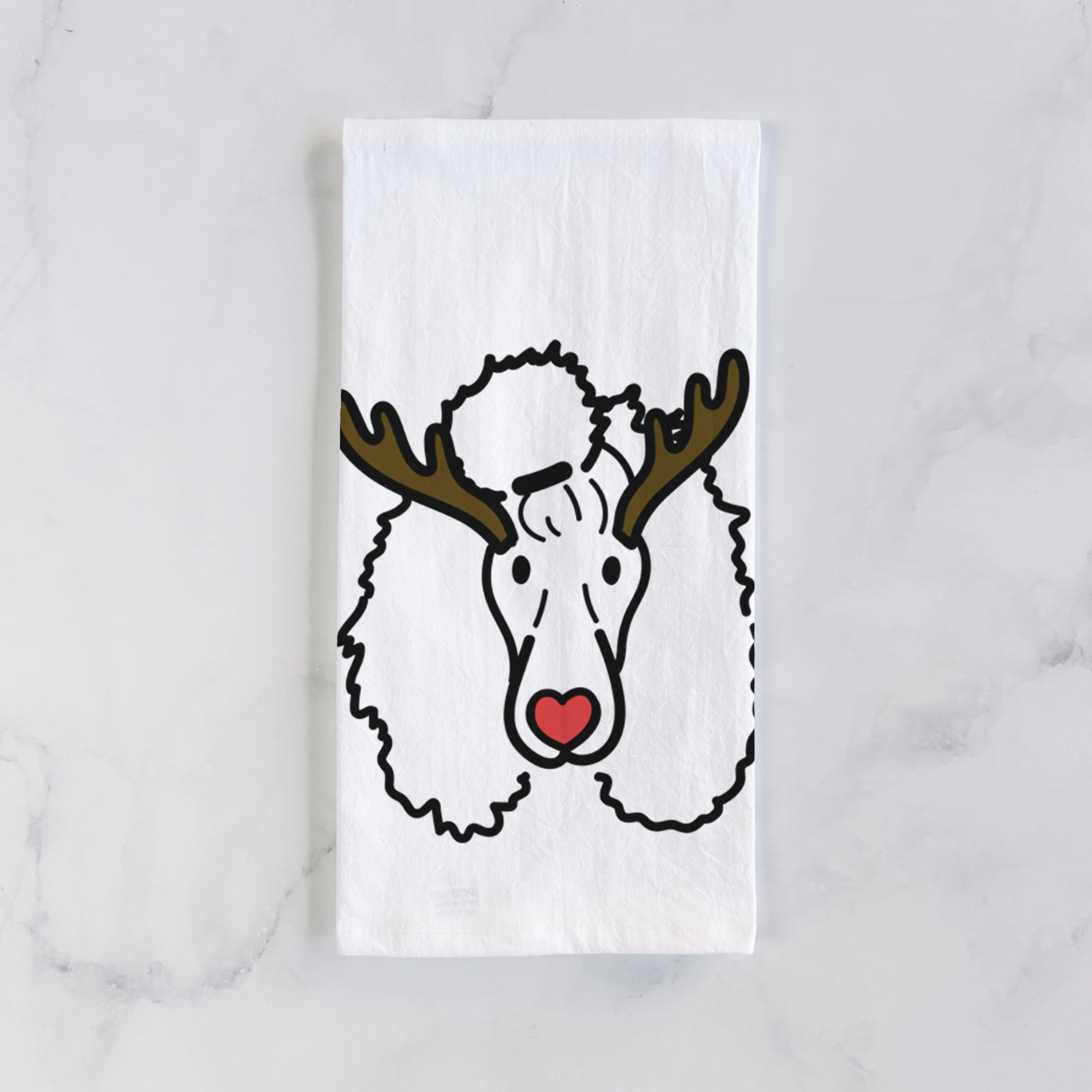Red Nose Standard Poodle - Jemma - Tea Towel - Image 2