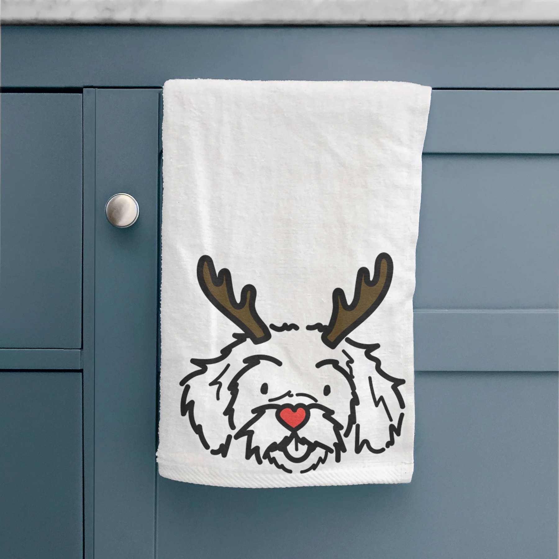 Red Nose Peekapoo - Jo Jo - Hand Towel - Image 2
