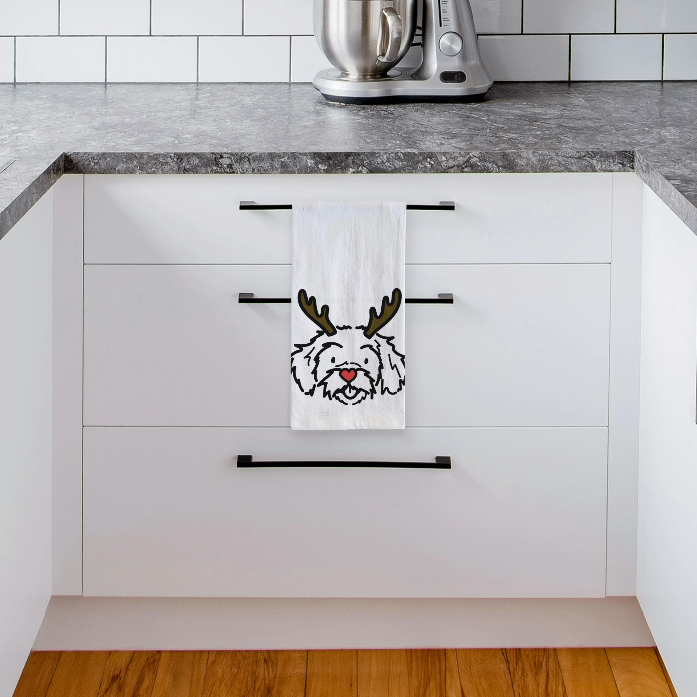 Red Nose Peekapoo - Jo Jo - Tea Towel - Image 4
