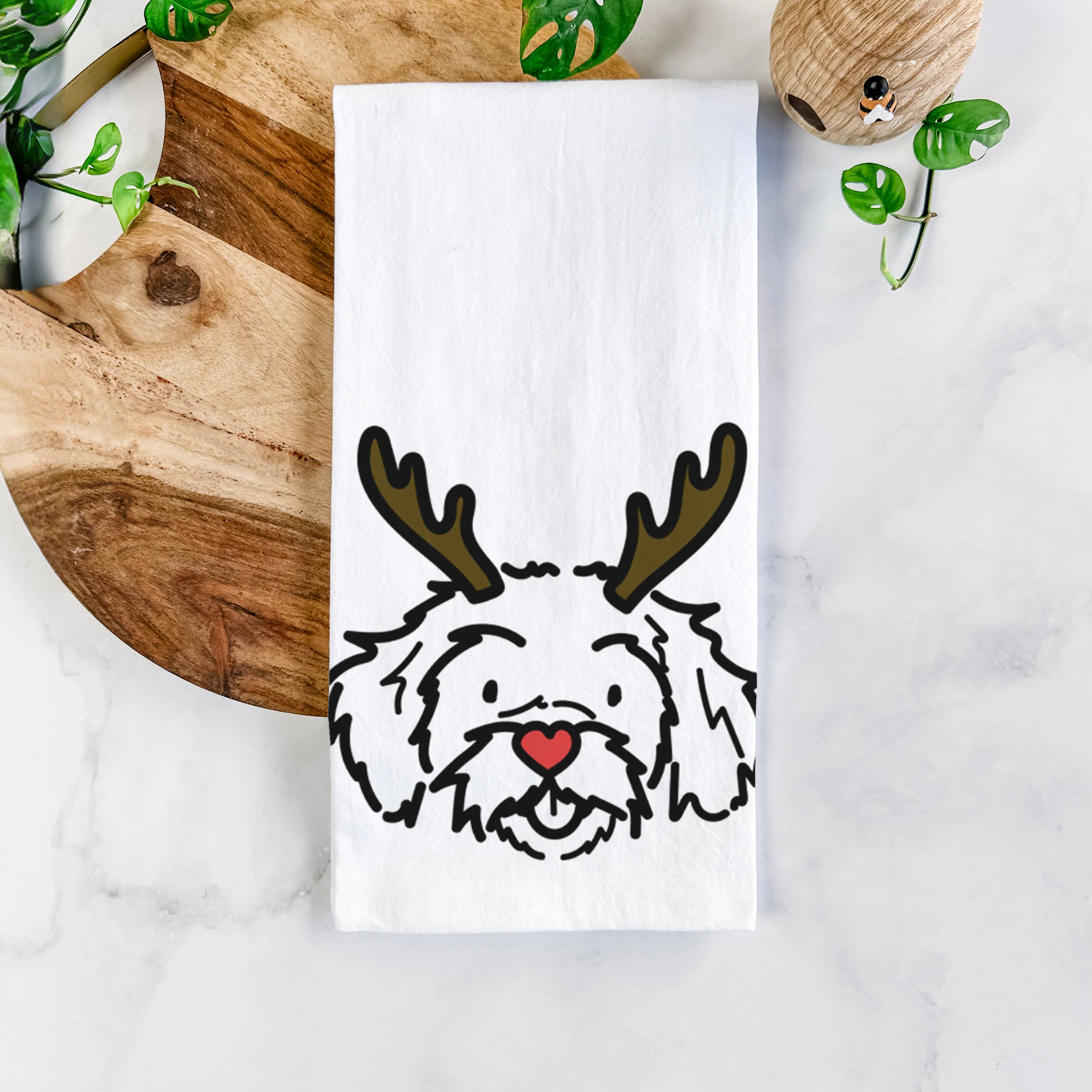 Red Nose Peekapoo - Jo Jo - Tea Towel - Image 5
