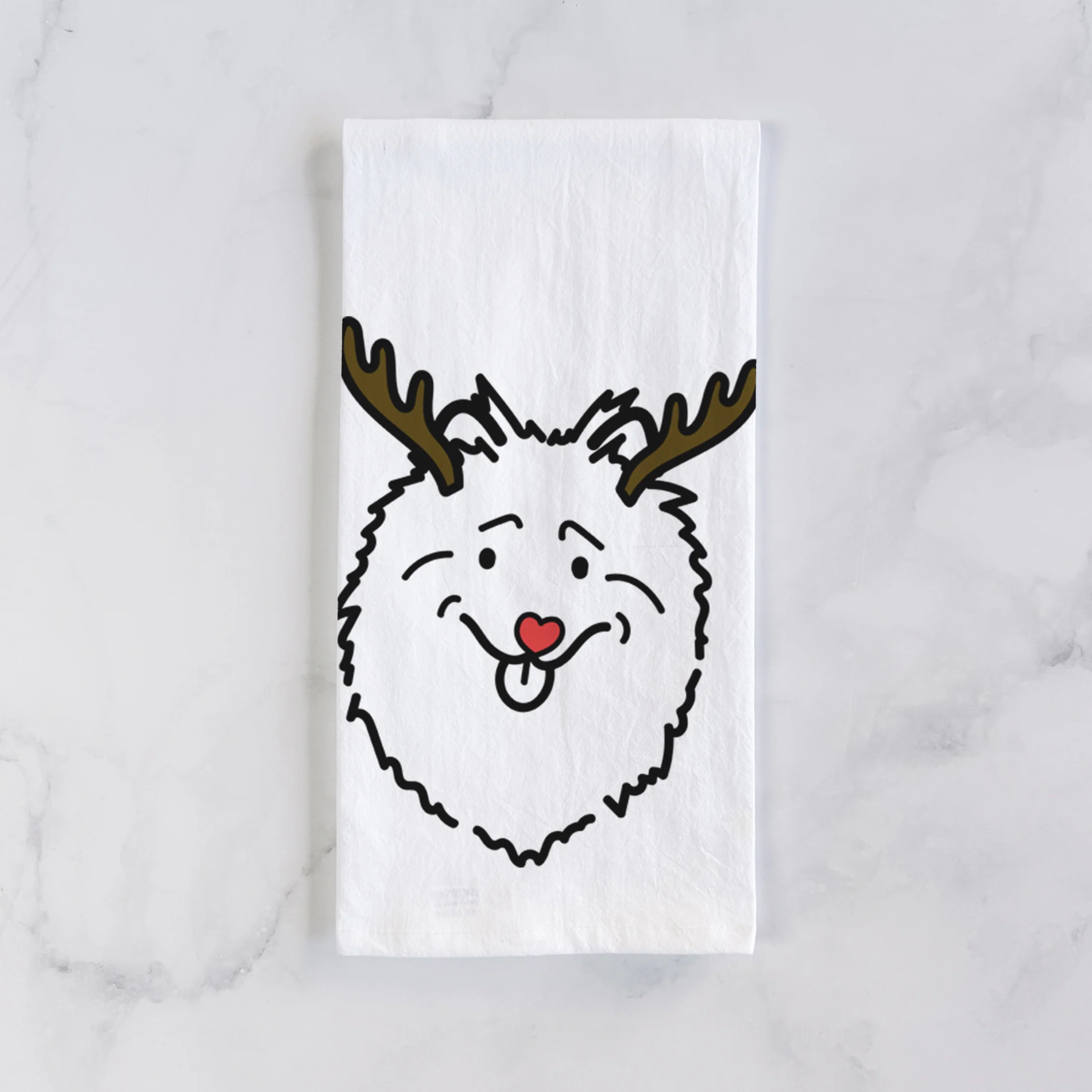 Red Nose Keeshond - Tea Towel - Image 2