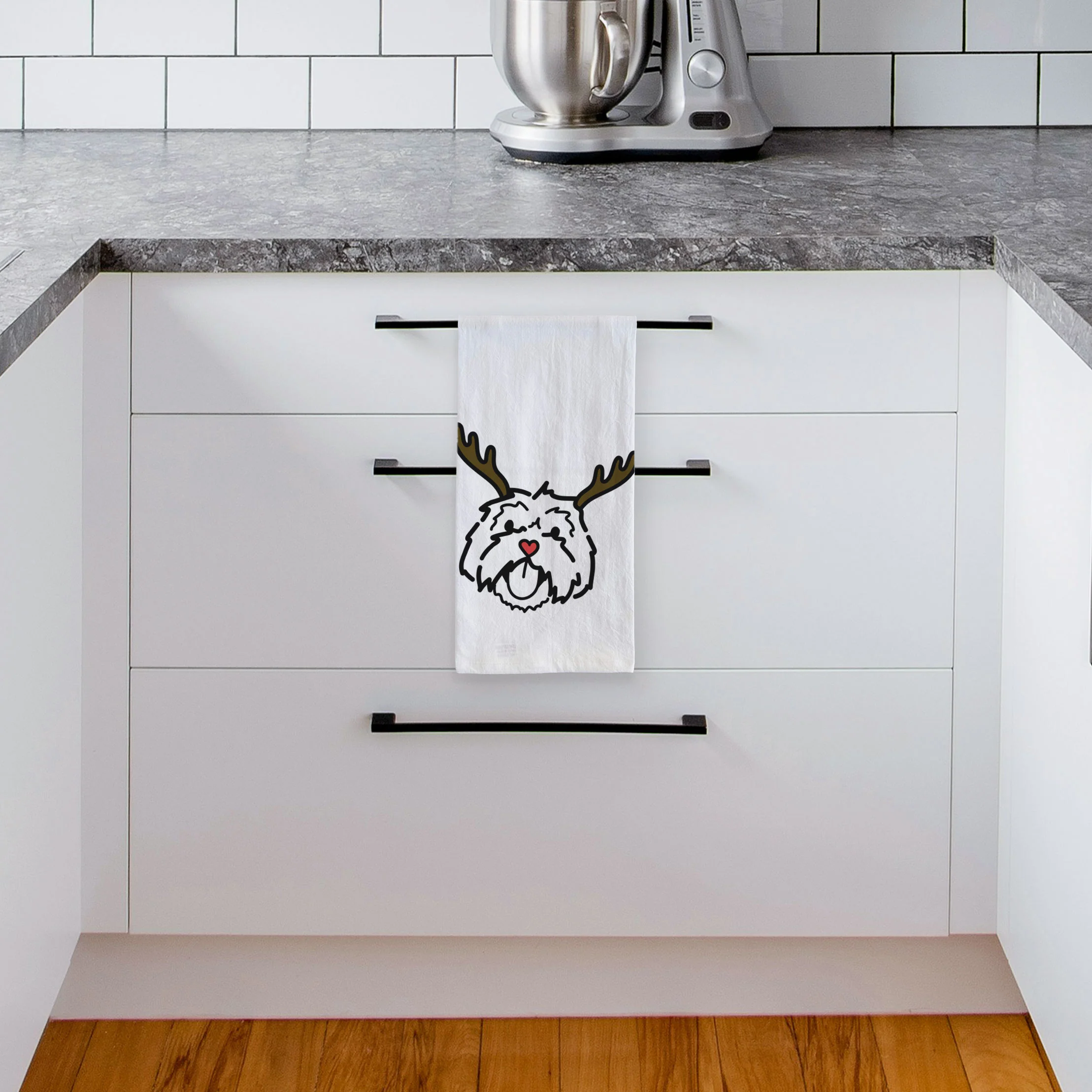 Red Nose Lhasa Apso - Keia - Tea Towel - Image 4