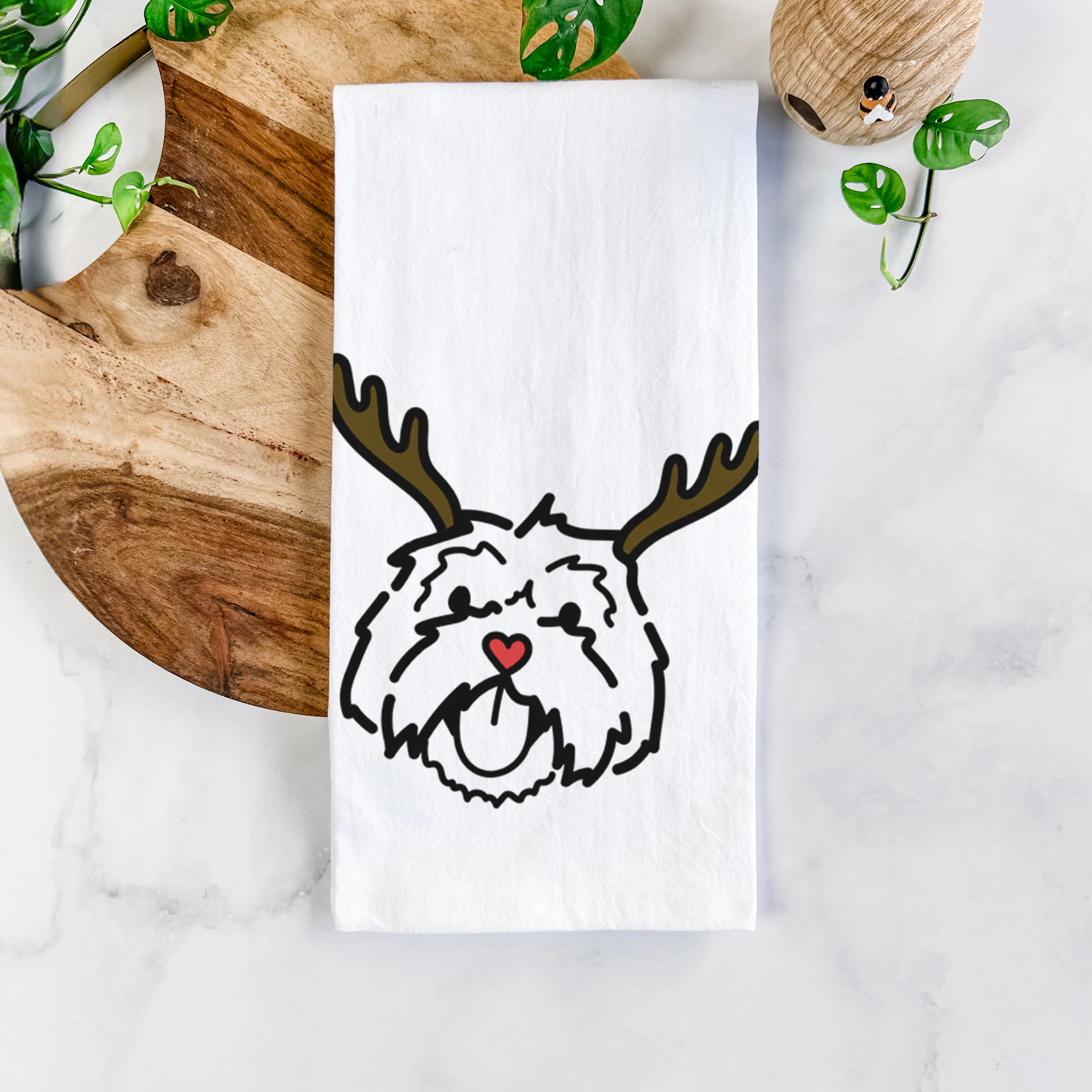 Red Nose Lhasa Apso - Keia - Tea Towel - Image 5