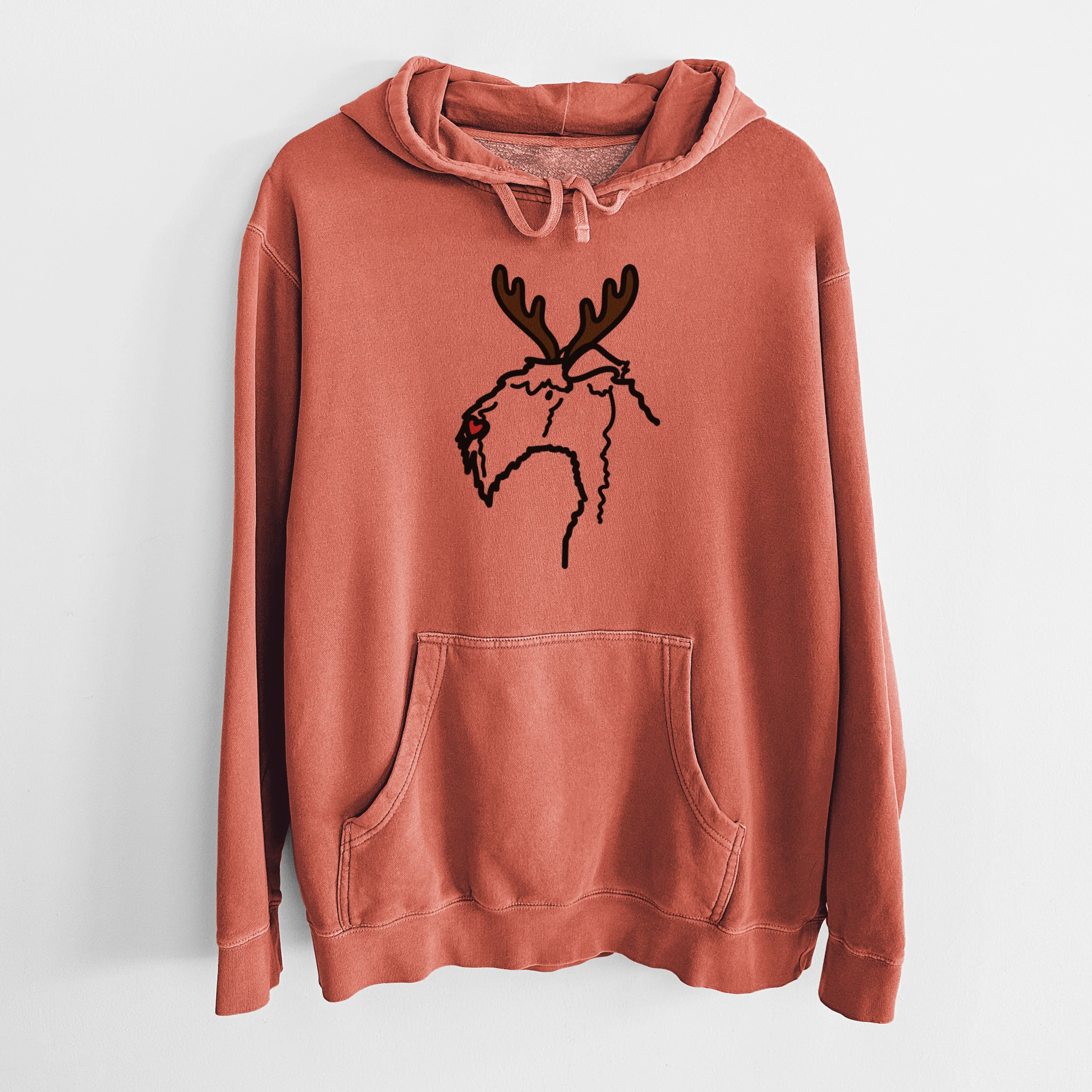 Red Nose Kerry Blue Terrier - Unisex Pigment Dyed Hoodie - Image 8