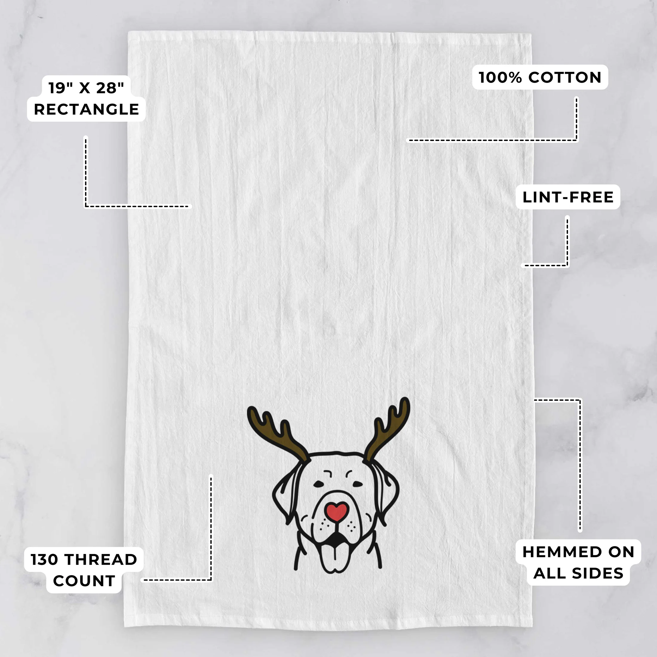Red Nose Labrador Retriever - Tea Towel - Image 3