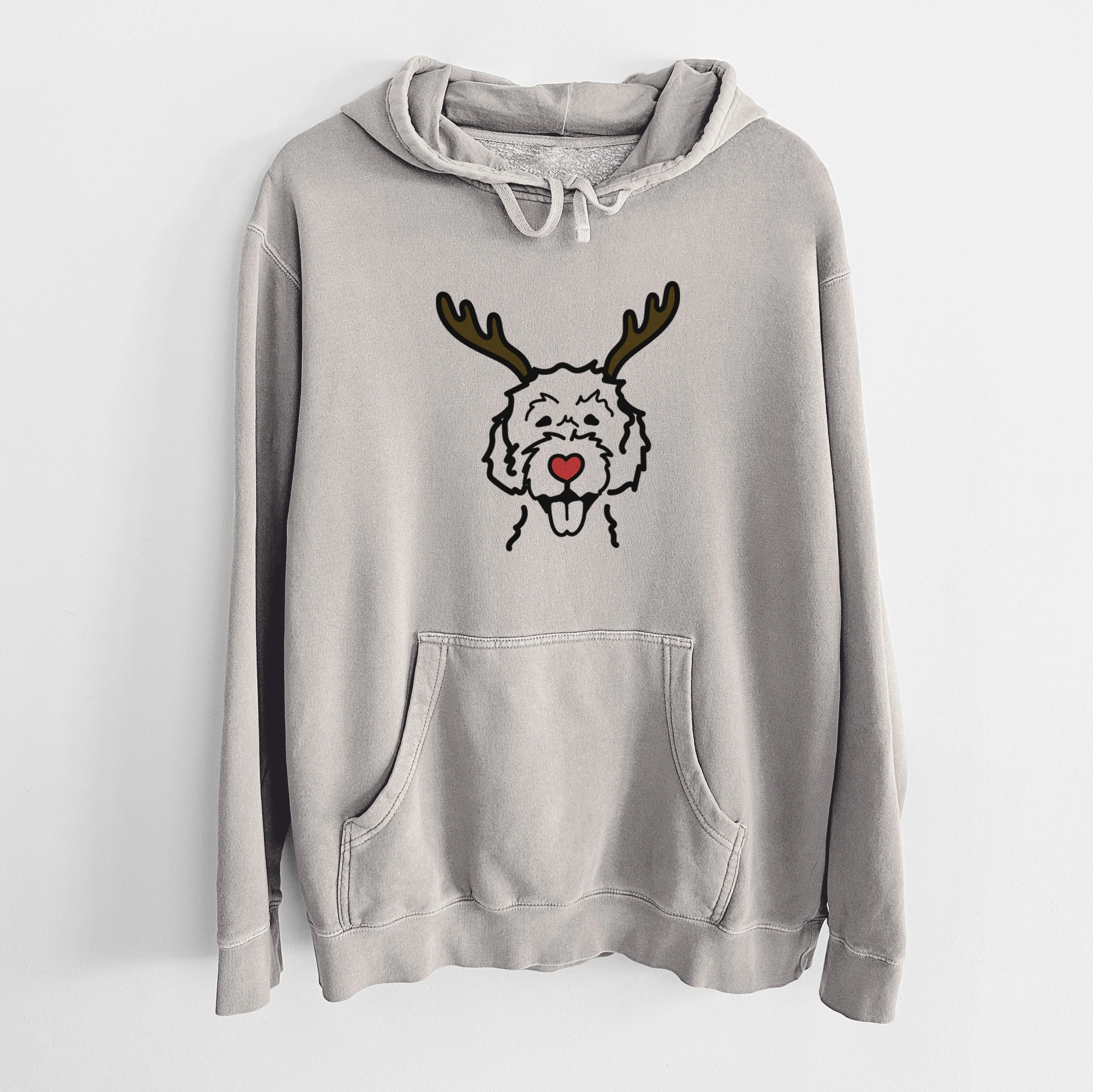 Red Nose Labradoodle - Unisex Pigment Dyed Hoodie - Image 5