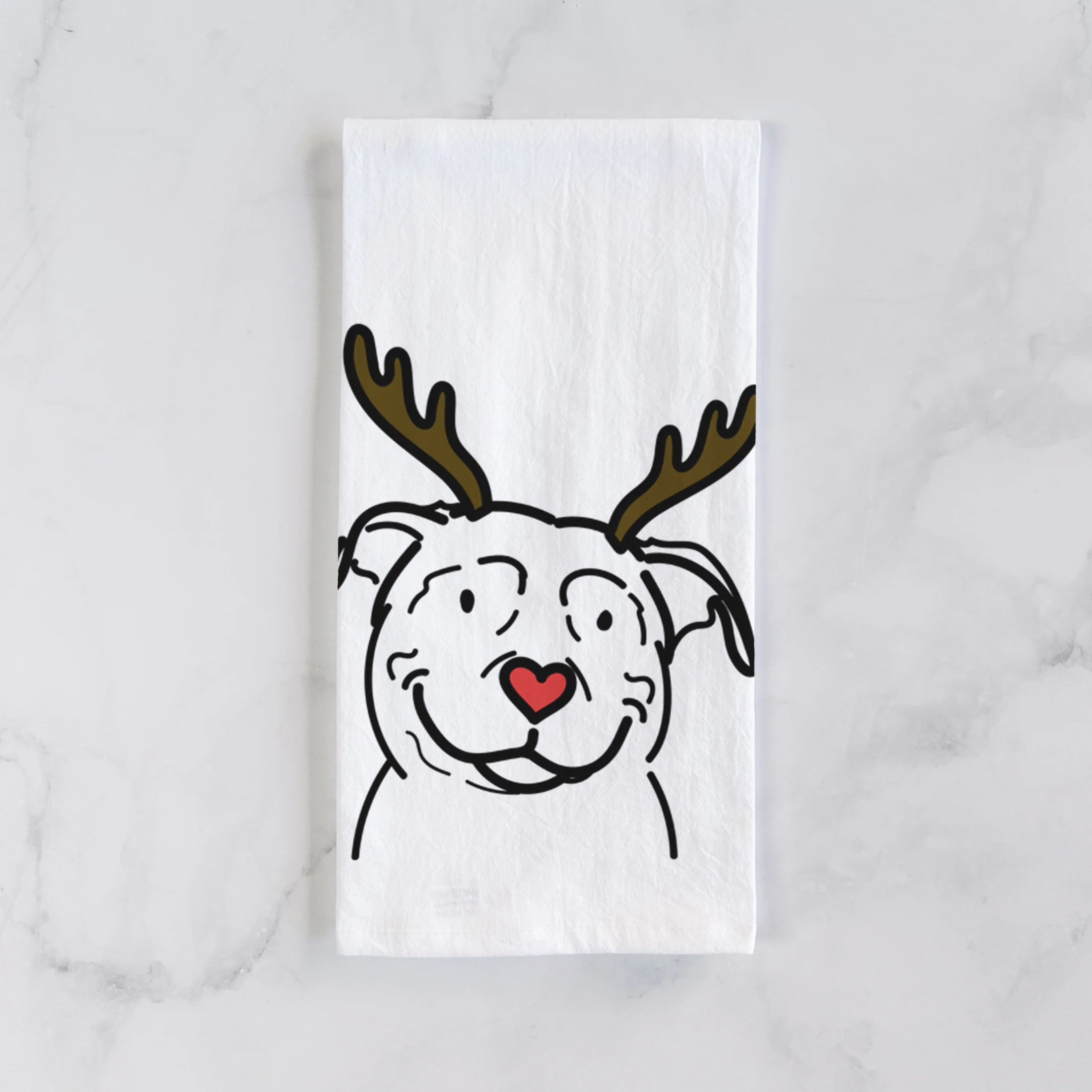 Red Nose American Pitbull Terrier - Lady - Tea Towel - Image 2