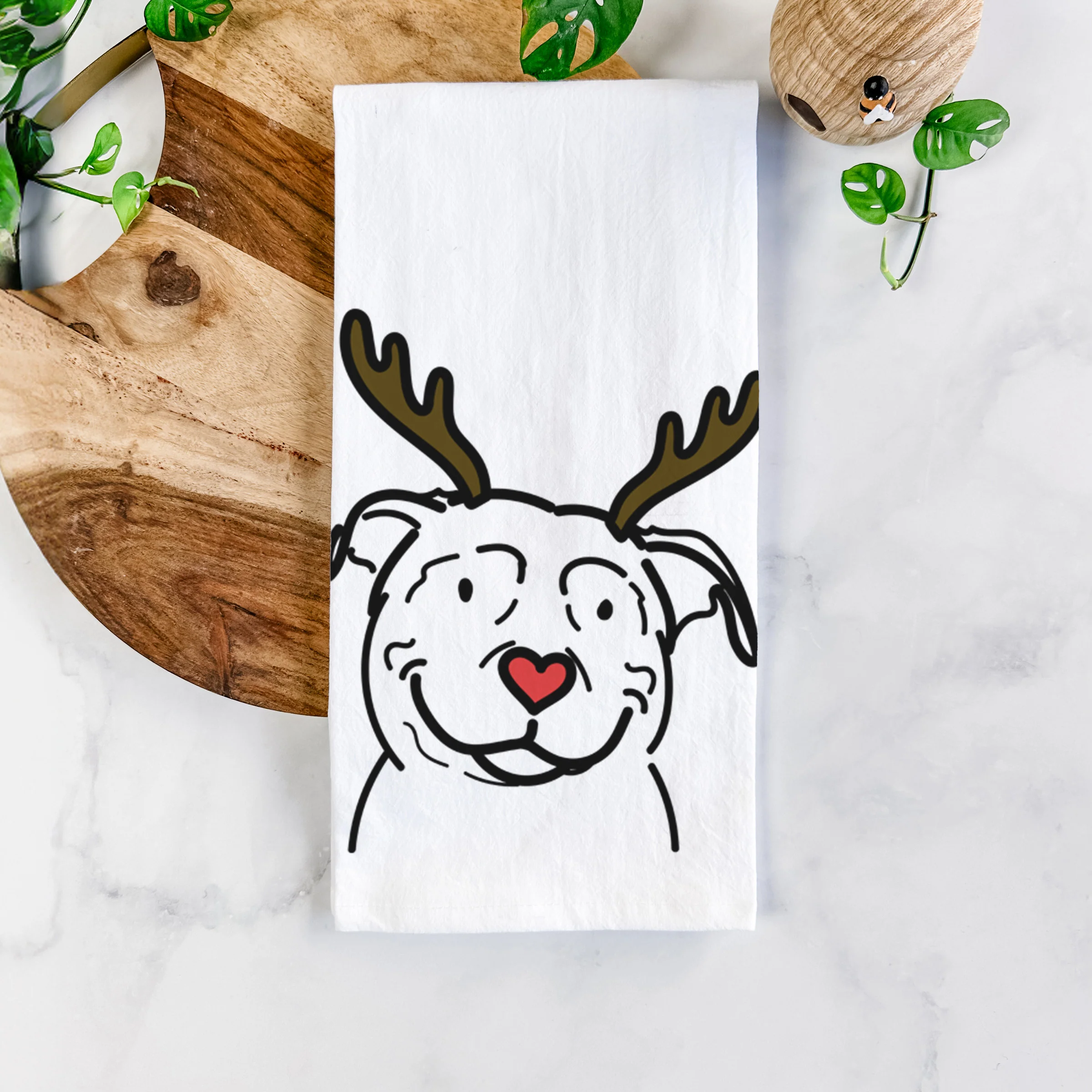 Red Nose American Pitbull Terrier - Lady - Tea Towel - Image 5