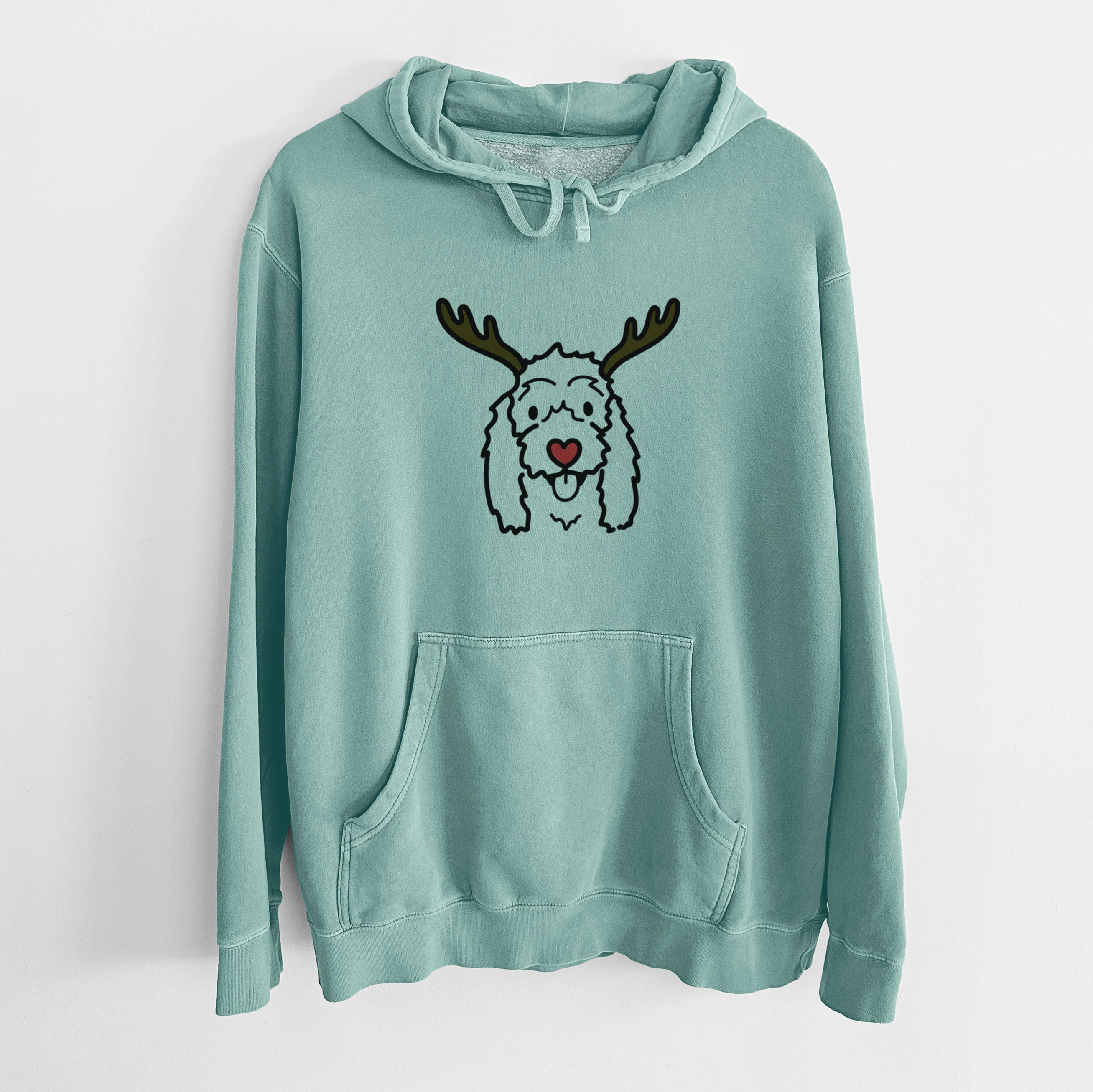 Red Nose Coton de Tulear - Louie - Unisex Pigment Dyed Hoodie - Image 10