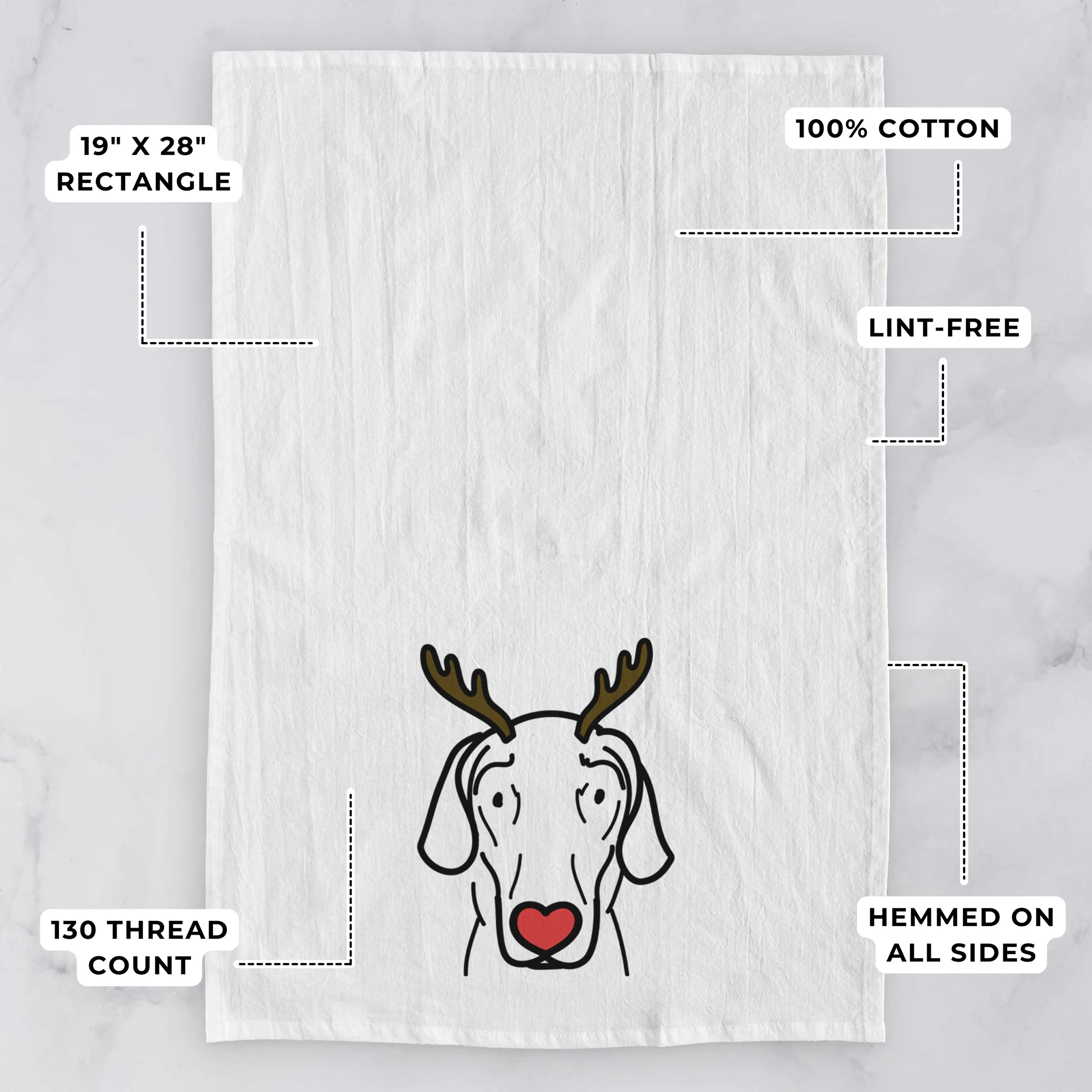 Red Nose Great Dane - Lucy - Tea Towel - Image 3