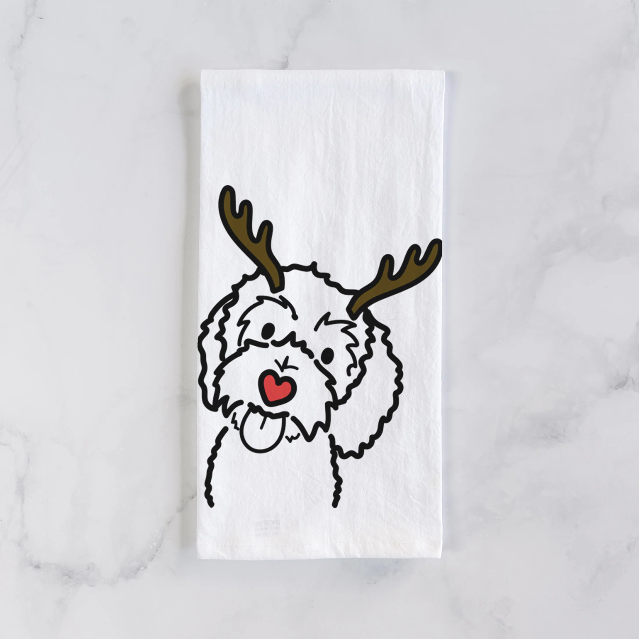 Red Nose Bernedoodle - Mabel - Tea Towel - Image 2