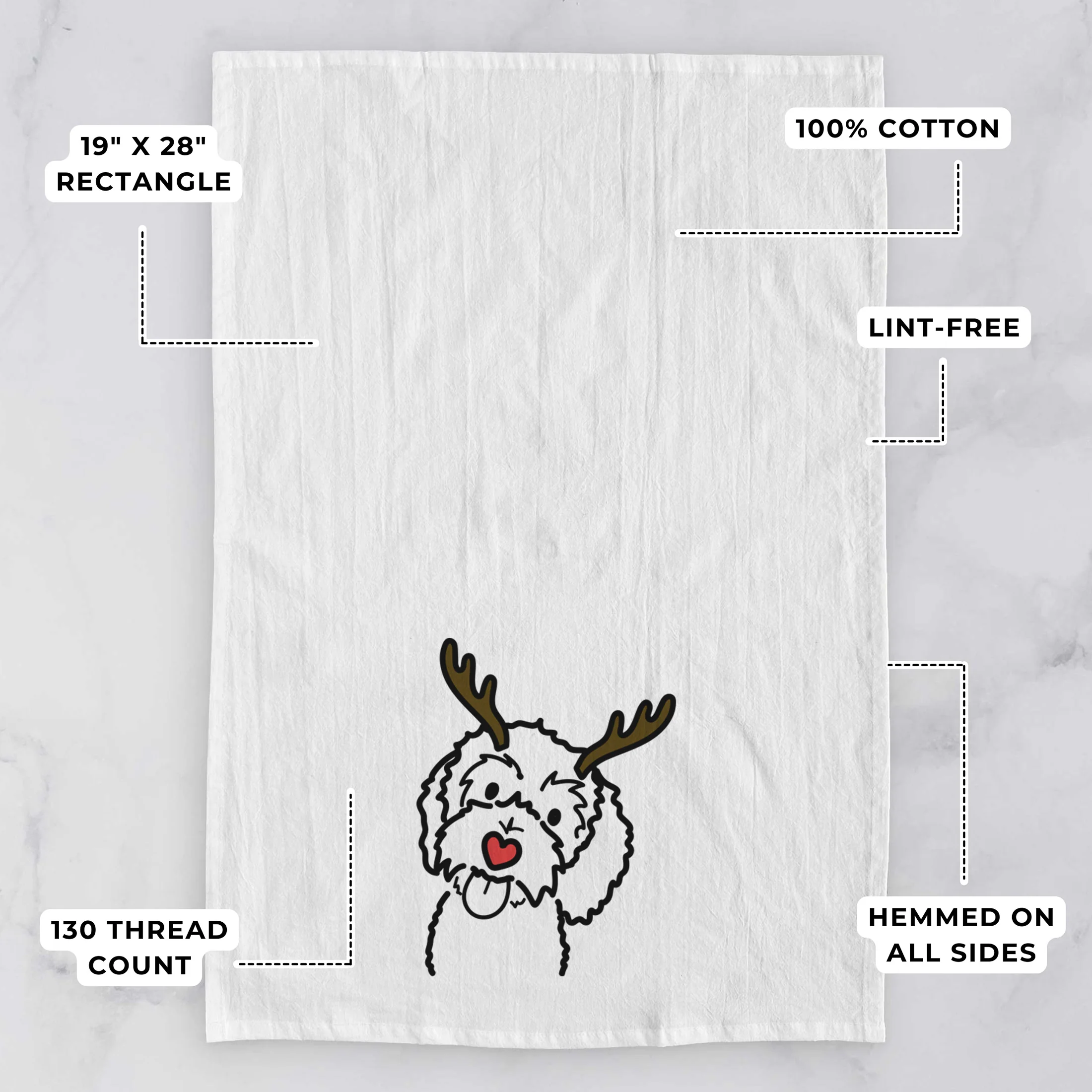 Red Nose Bernedoodle - Mabel - Tea Towel - Image 3