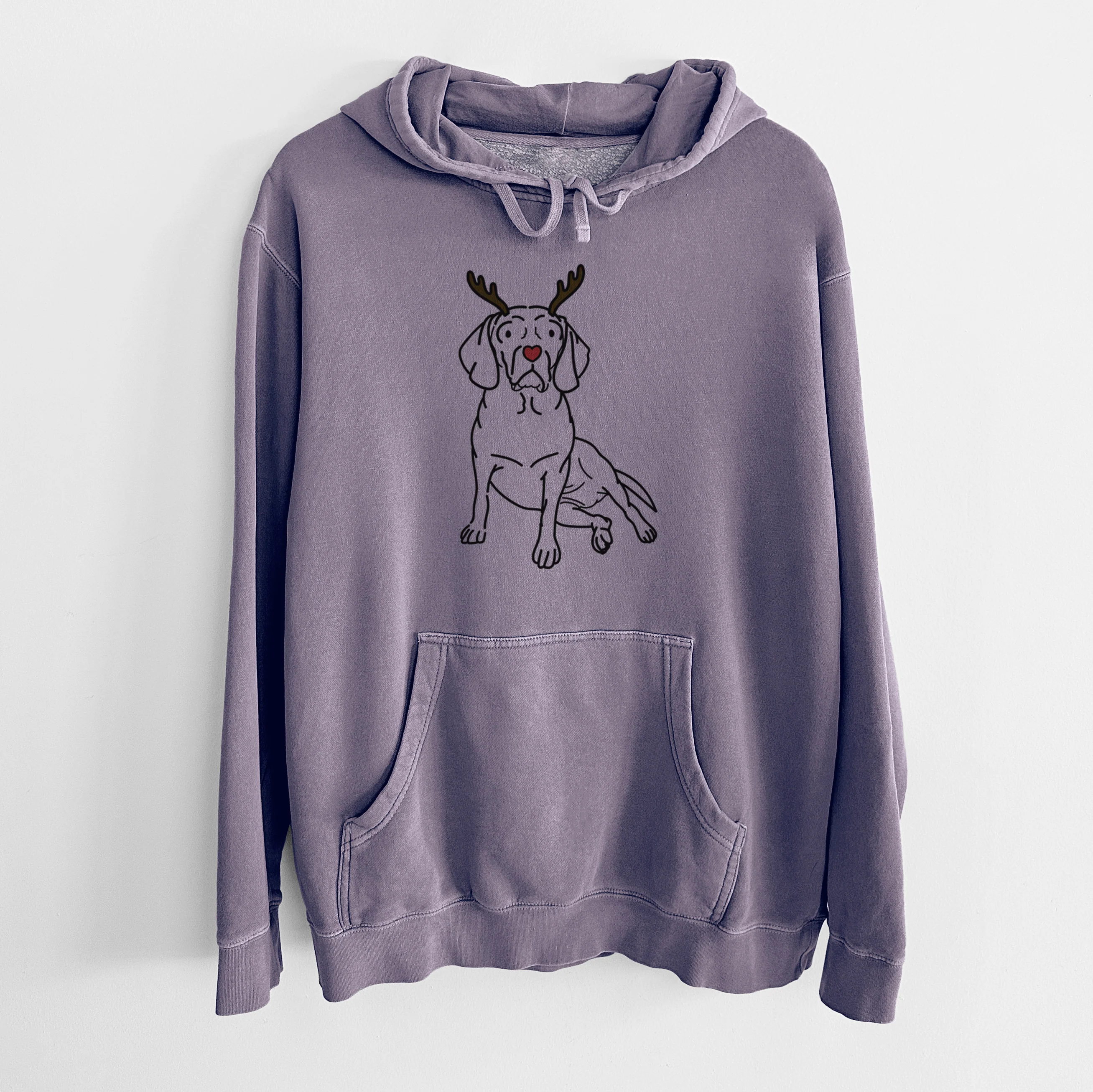 Red Nose Puggle - Mayble - Unisex Pigment Dyed Hoodie - Image 9