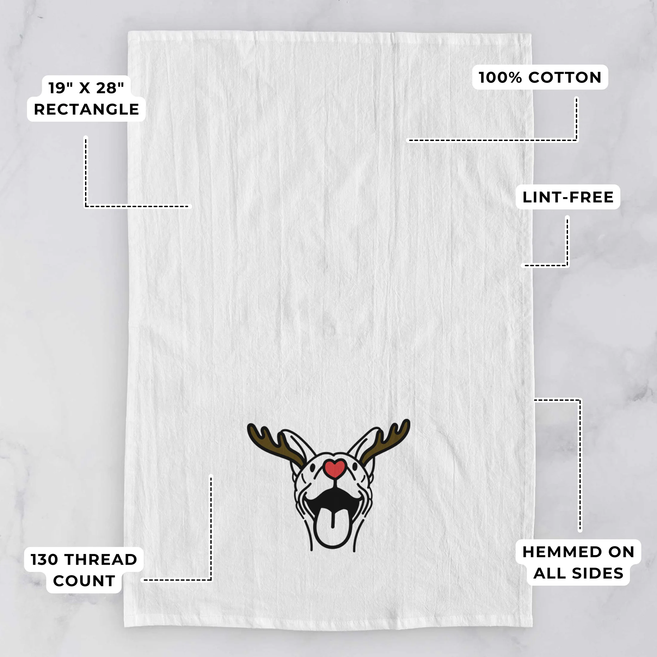 Red Nose Basenji - Merlin - Tea Towel - Image 3