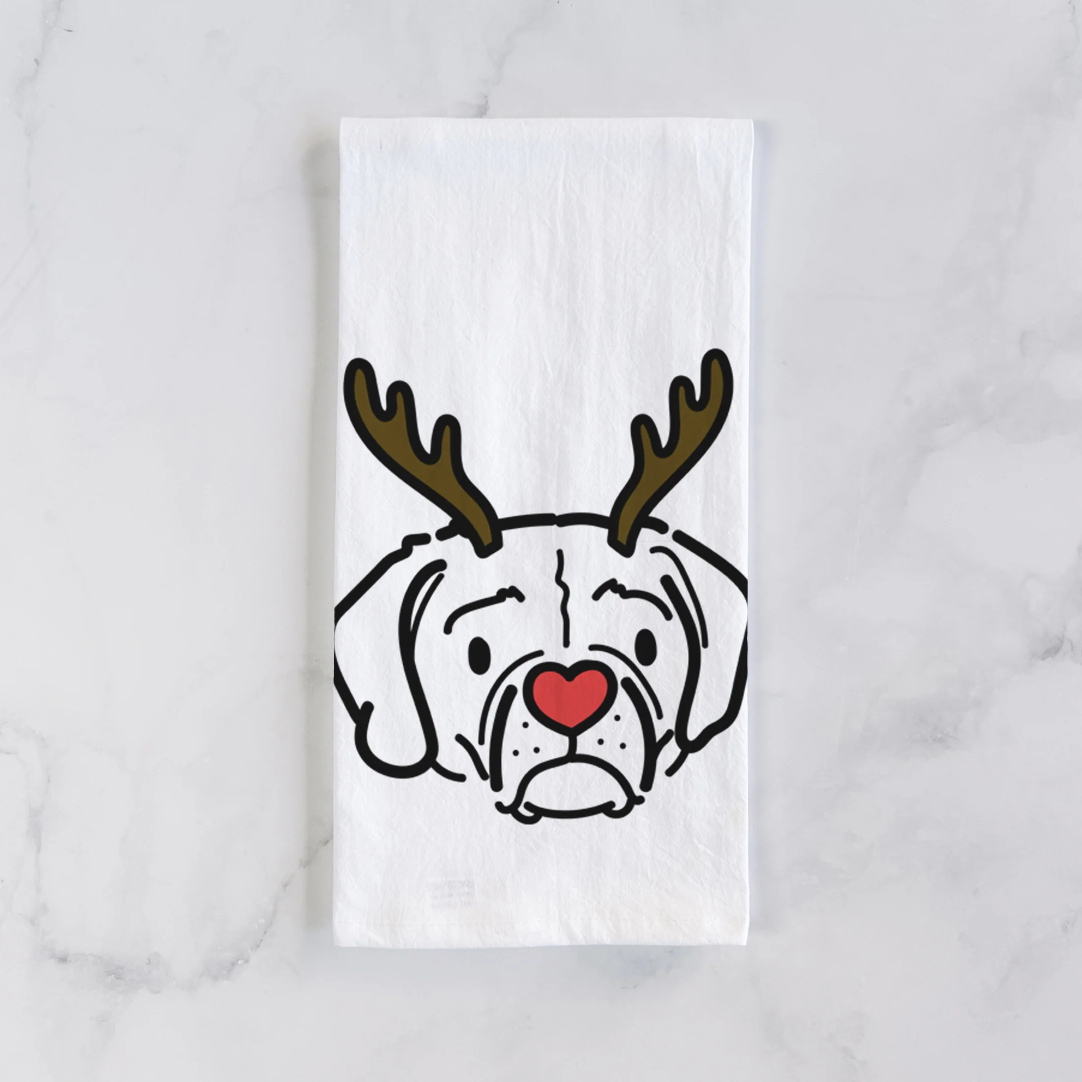 Red Nose Puggle - Mitzi - Tea Towel - Image 2