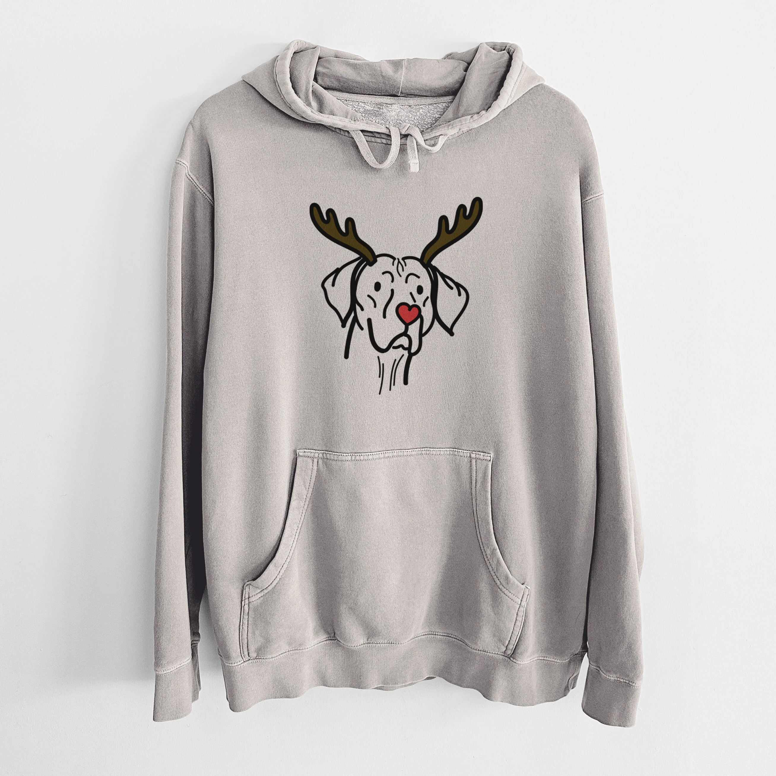 Red Nose Vizsla - Moose - Unisex Pigment Dyed Hoodie - Image 5