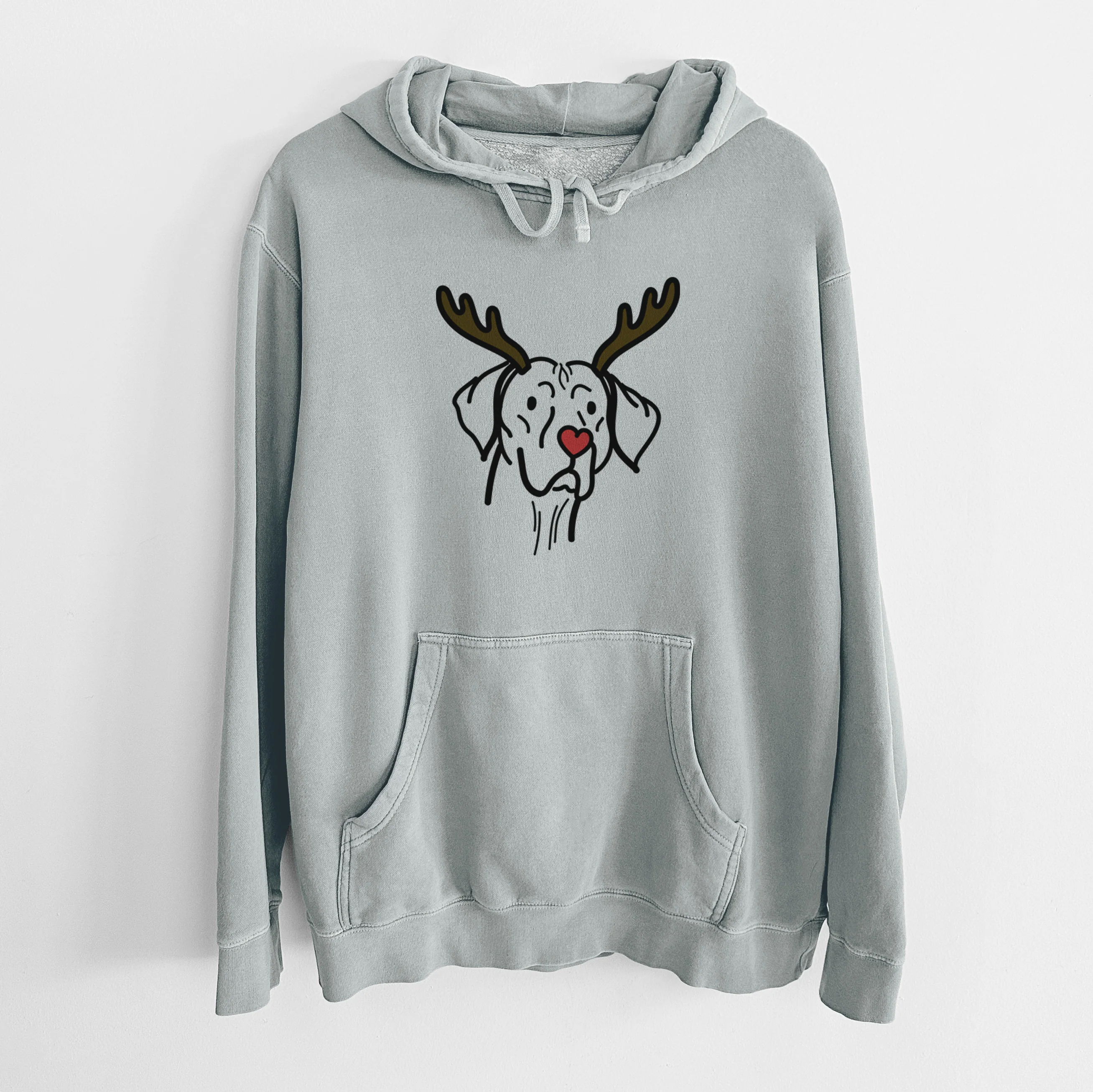 Red Nose Vizsla - Moose - Unisex Pigment Dyed Hoodie - Image 7