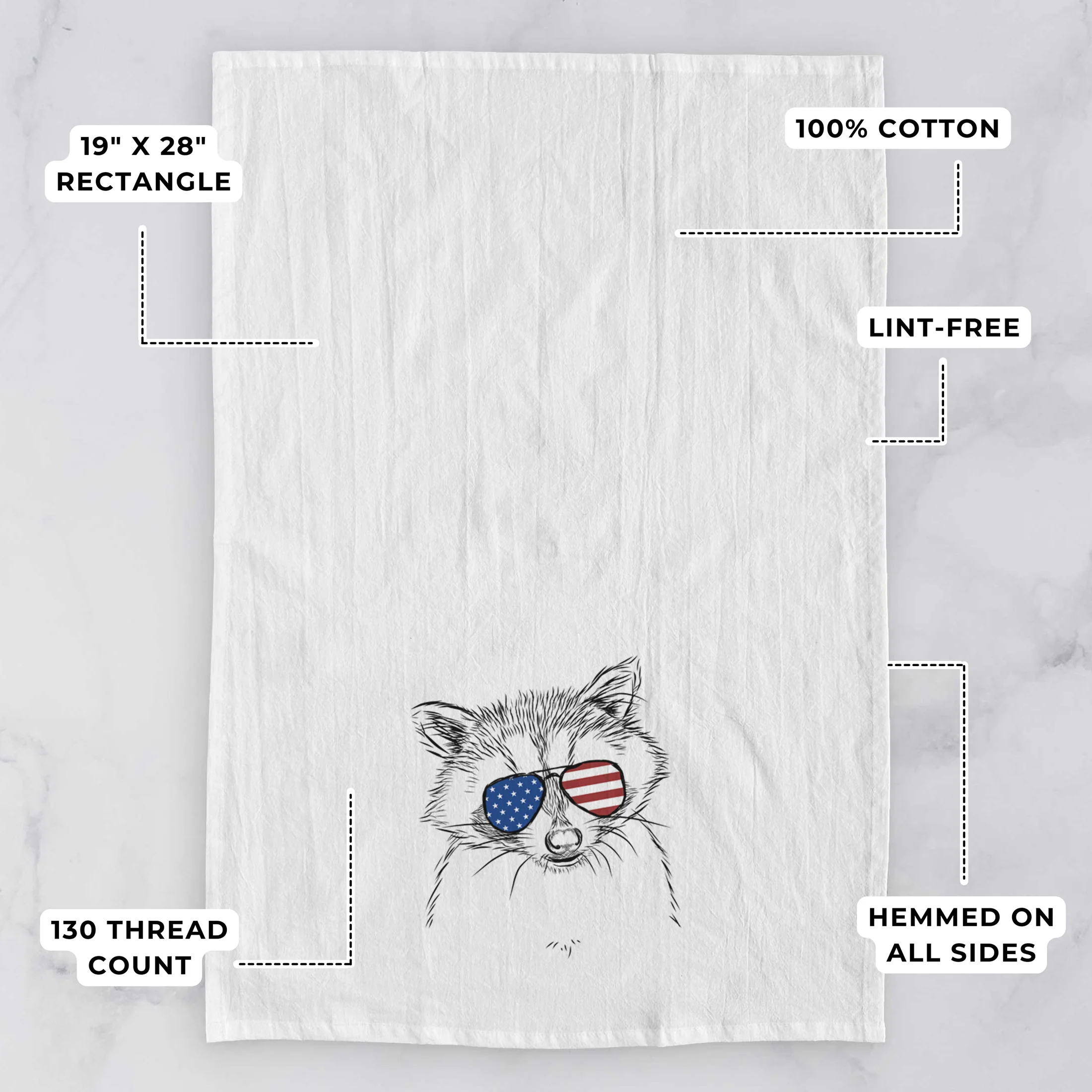 Randy the Raccoon Tea Towel - Image 3