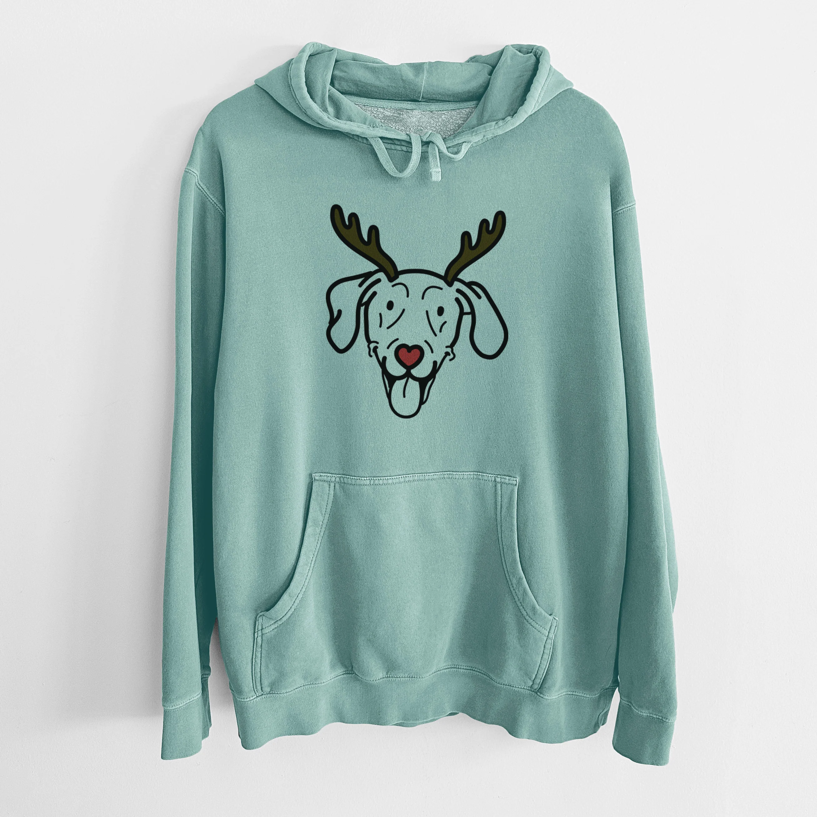 Red Nose Weimaraner - Paco Lobo - Unisex Pigment Dyed Hoodie - Image 10