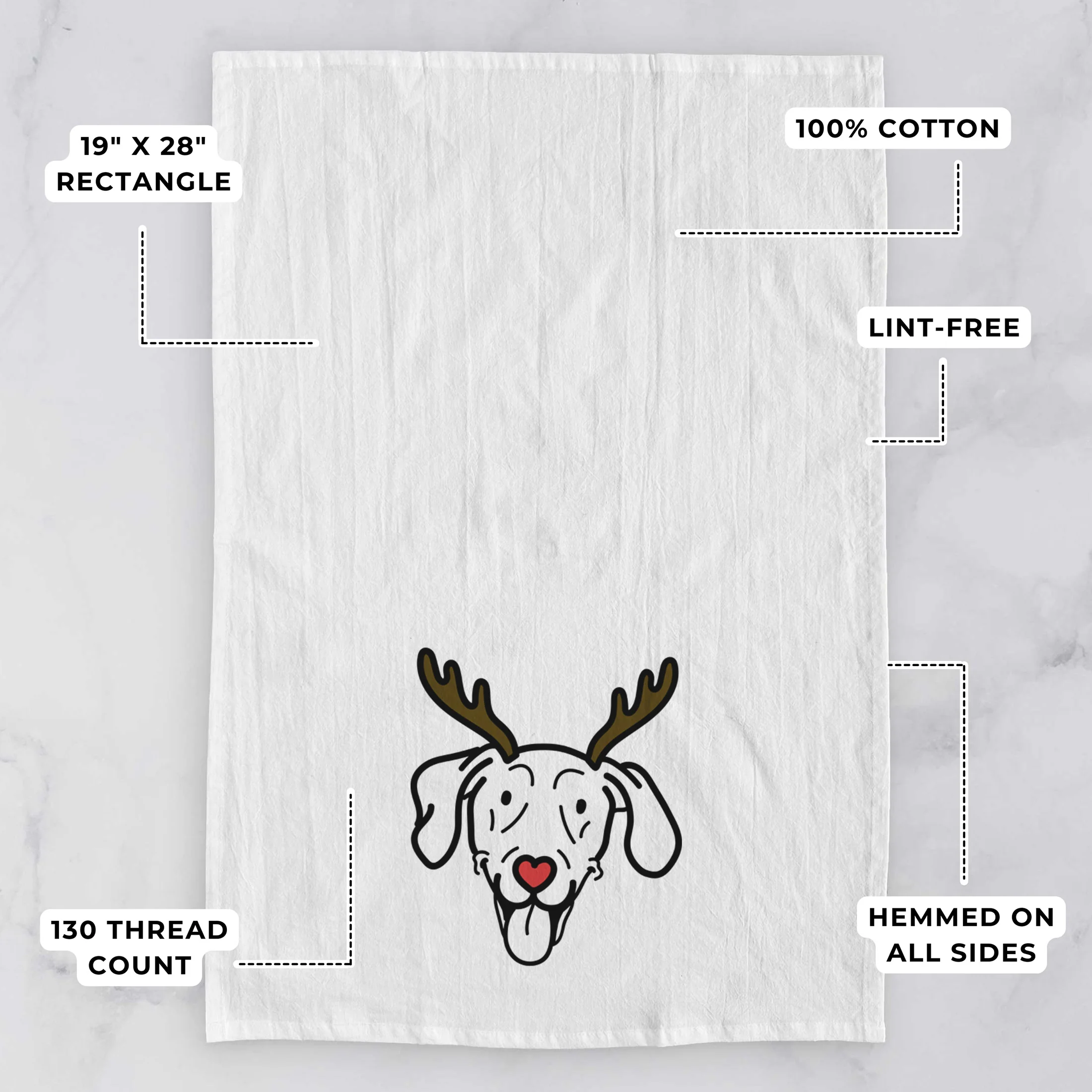 Red Nose Weimaraner - Paco Lobo - Tea Towel - Image 3