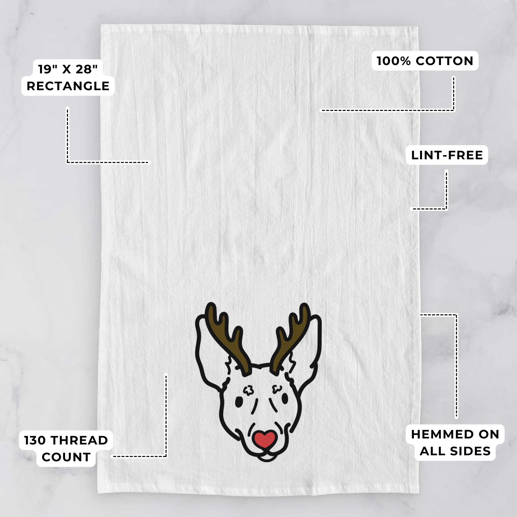 Red Nose Rat Terrier - Penny - Tea Towel - Image 3