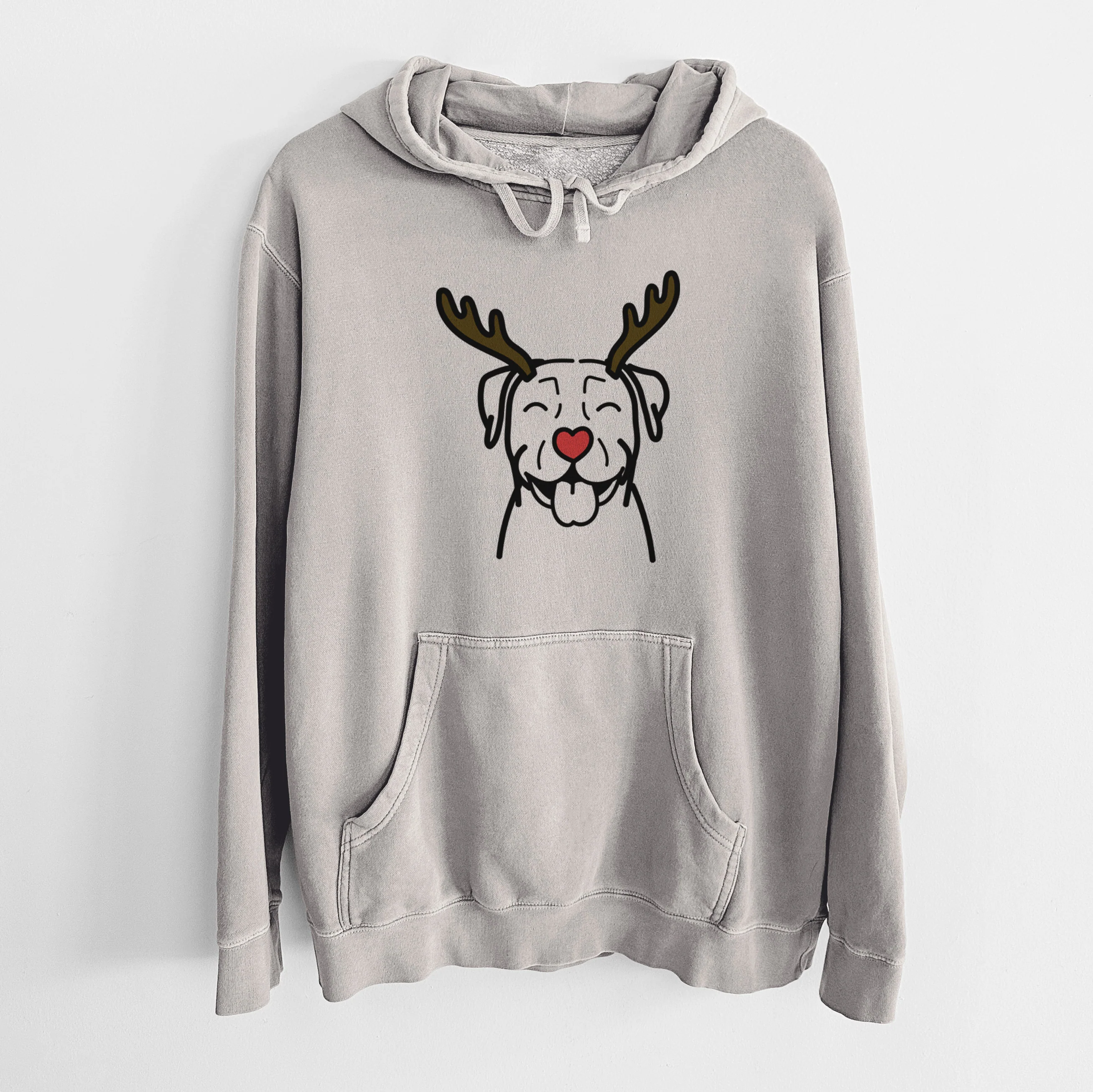 Red Nose Pitbull - Unisex Pigment Dyed Hoodie - Image 5
