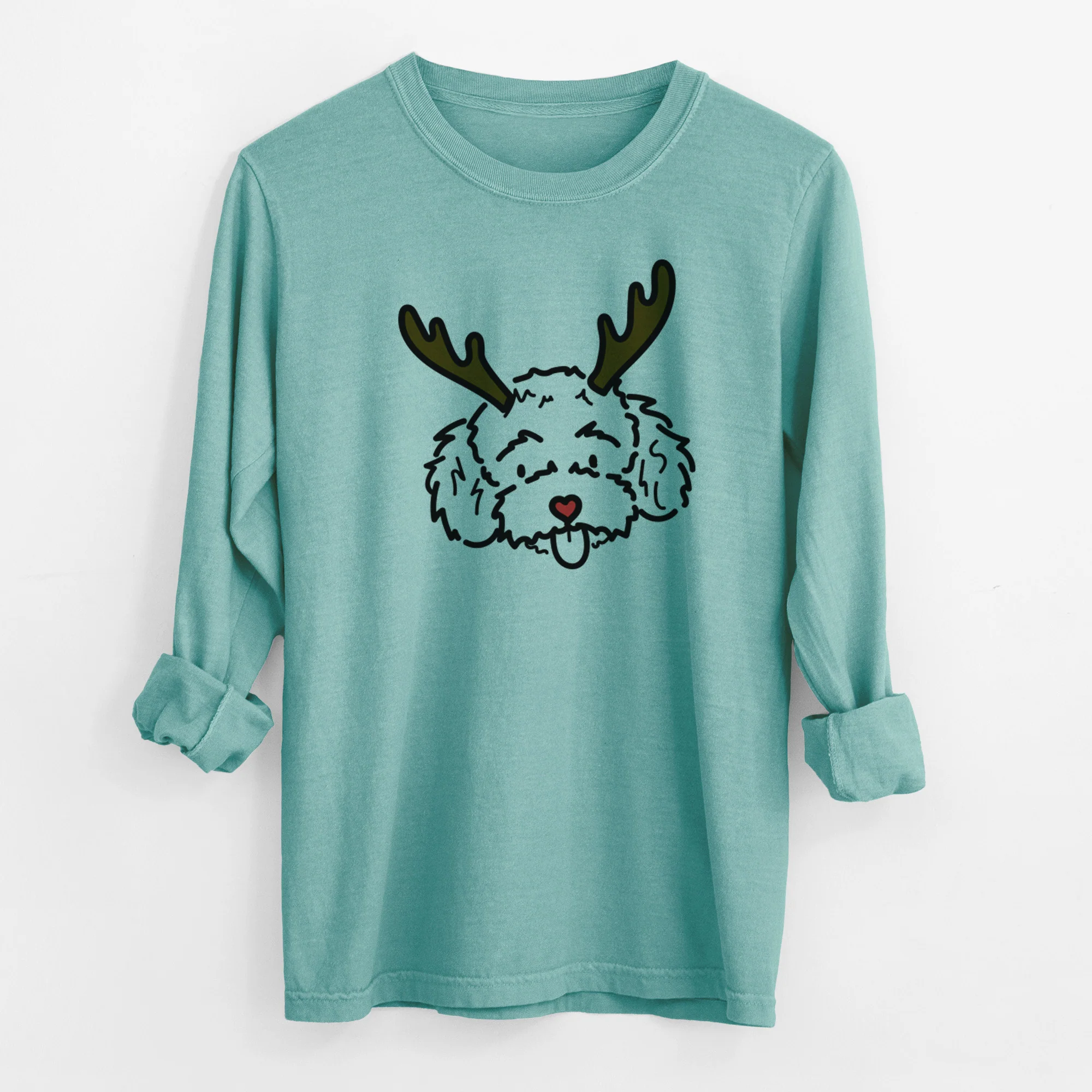 Red Nose Toy Poodle - Ricci - Heavyweight 100% Cotton Long Sleeve - Image 8