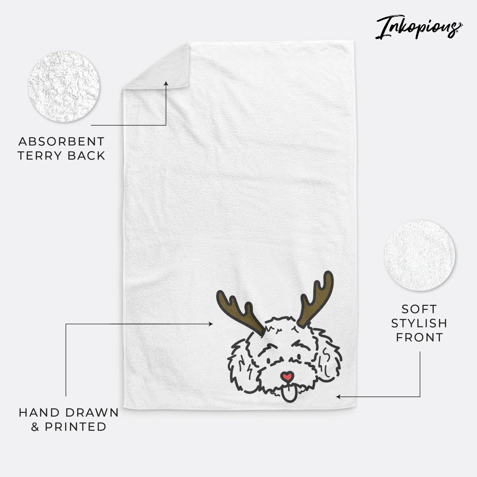 Red Nose Toy Poodle - Ricci - Hand Towel