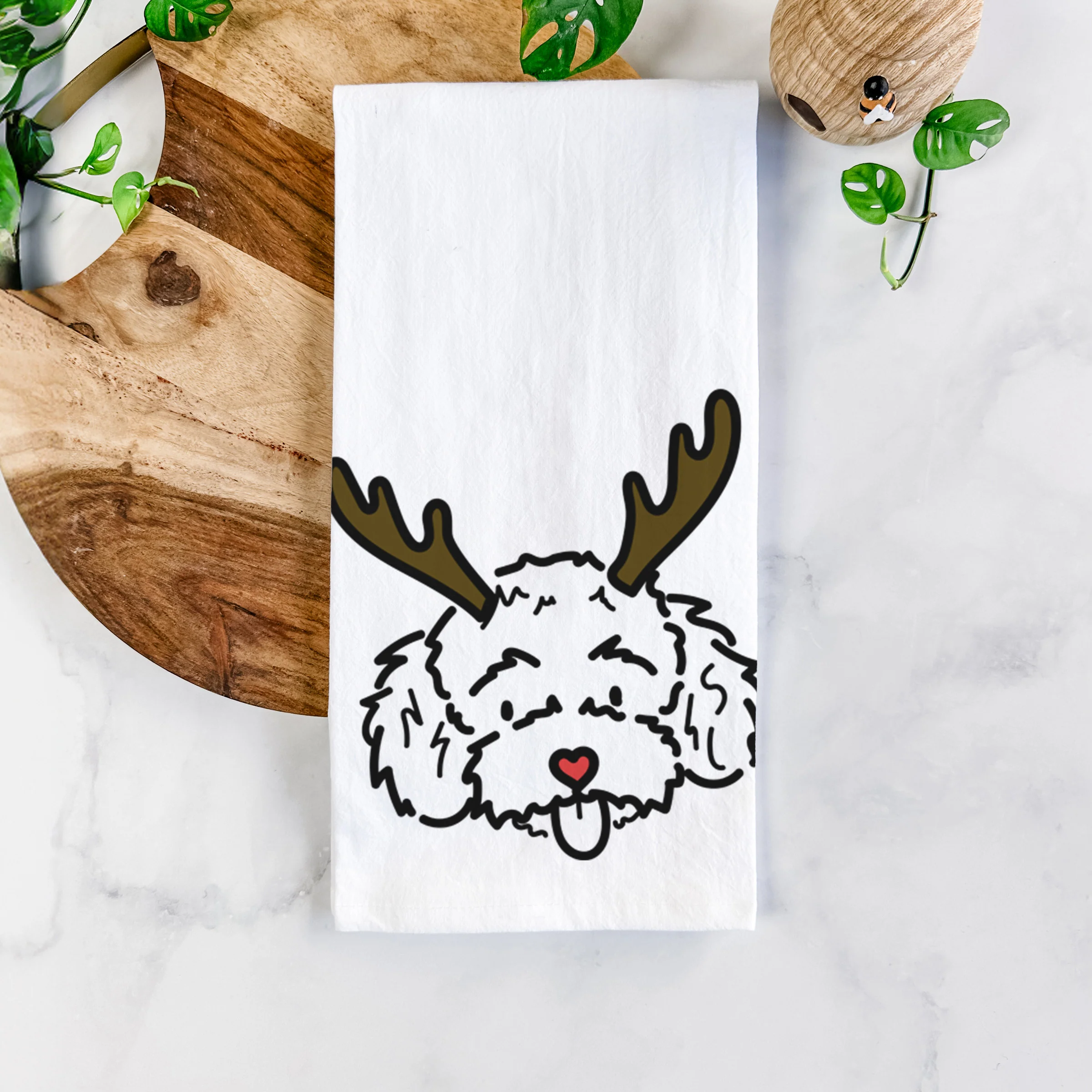 Red Nose Toy Poodle - Ricci - Tea Towel - Image 5
