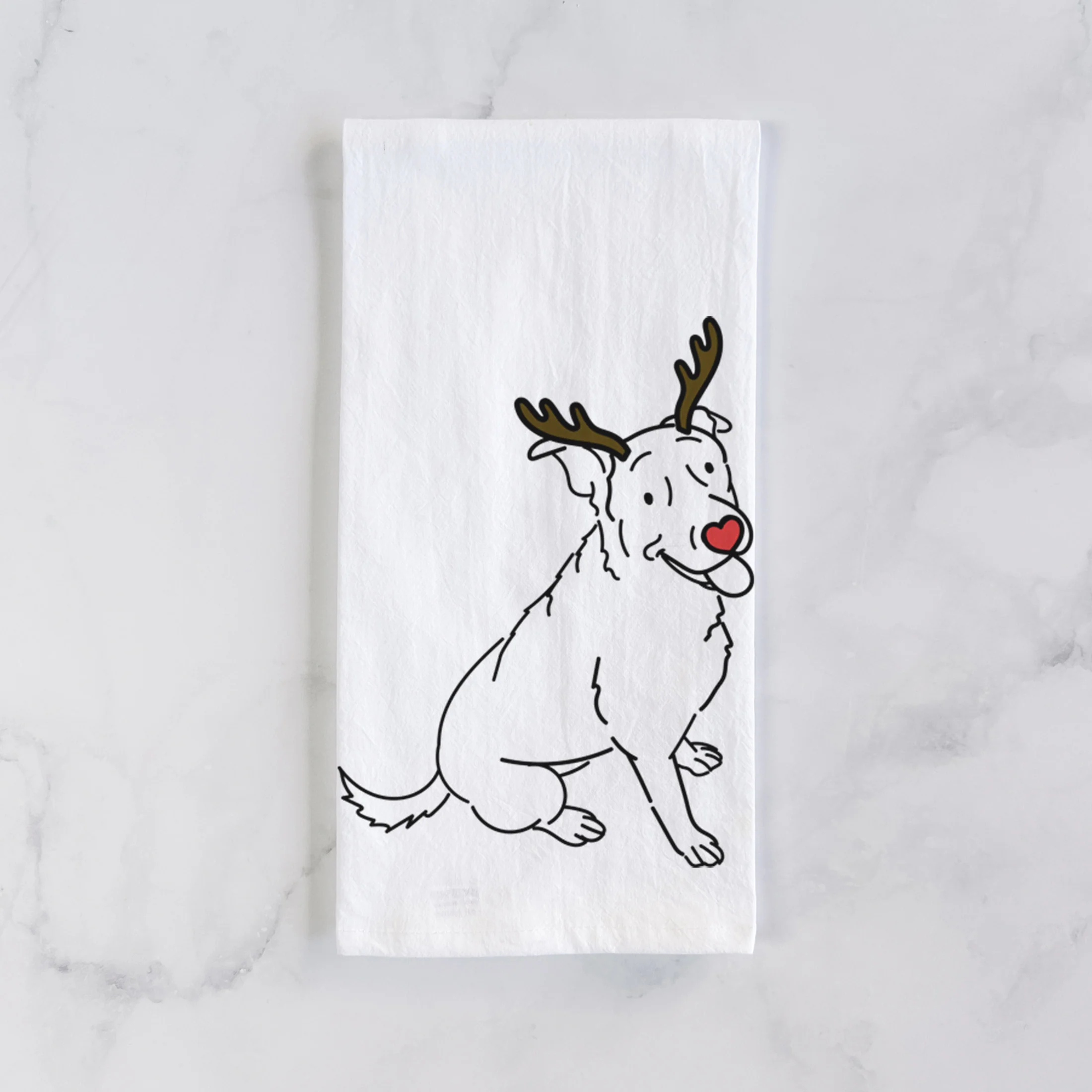 Red Nose Rottweiler Mix - Rocky - Tea Towel - Image 2