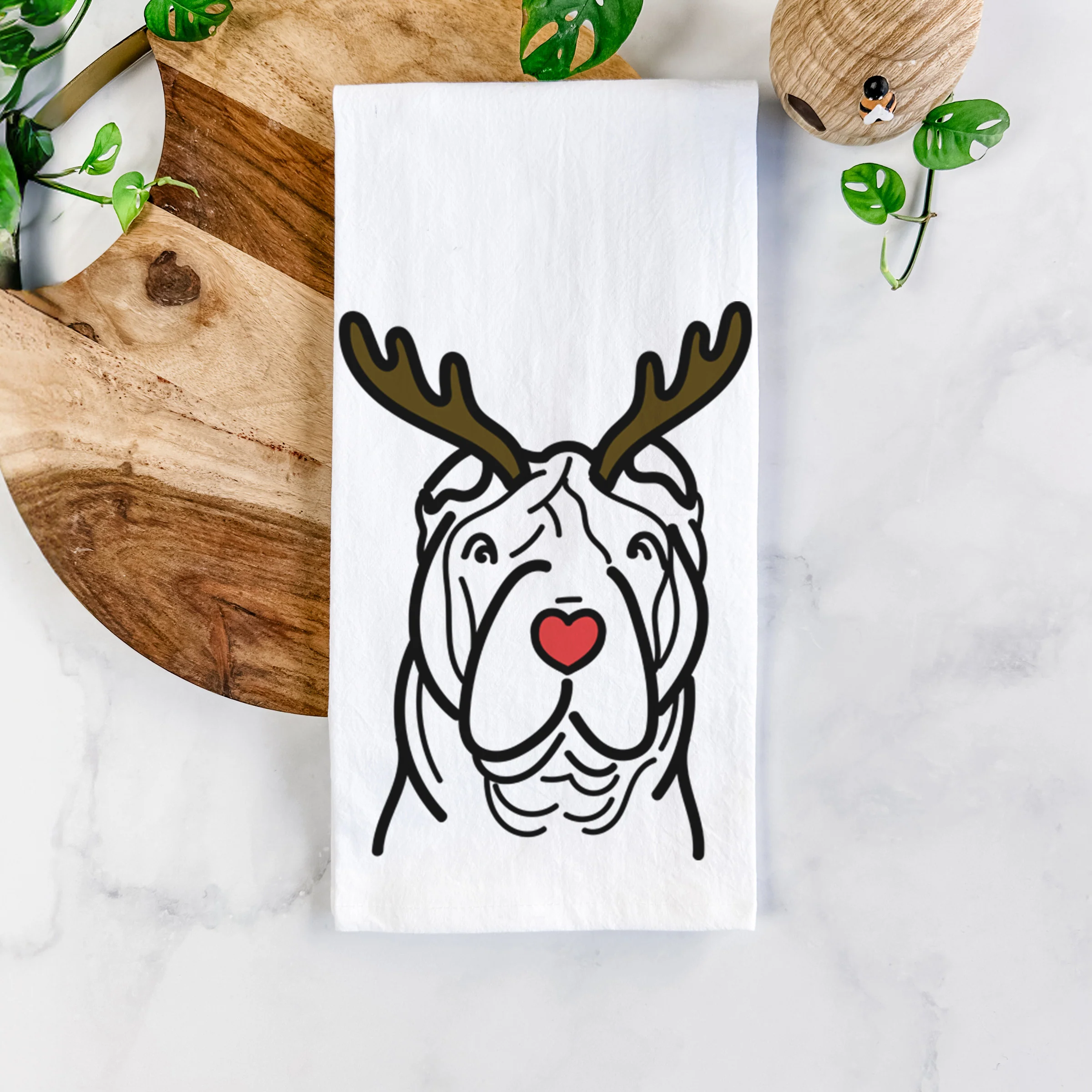 Red Nose Shar Pei - Tea Towel - Image 5