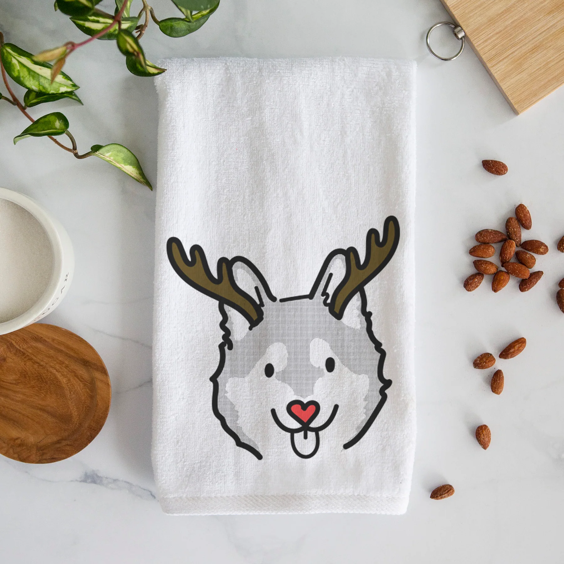 Red Nose Alaskan Klee Kai - Sitka - Decorative Hand Towel - Image 3