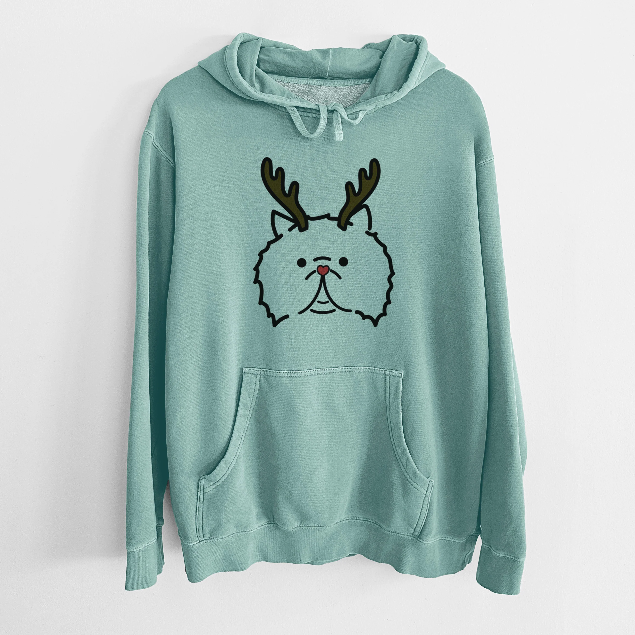 Red Nose Persian Cat - Smoosh - Unisex Pigment Dyed Hoodie - Image 10