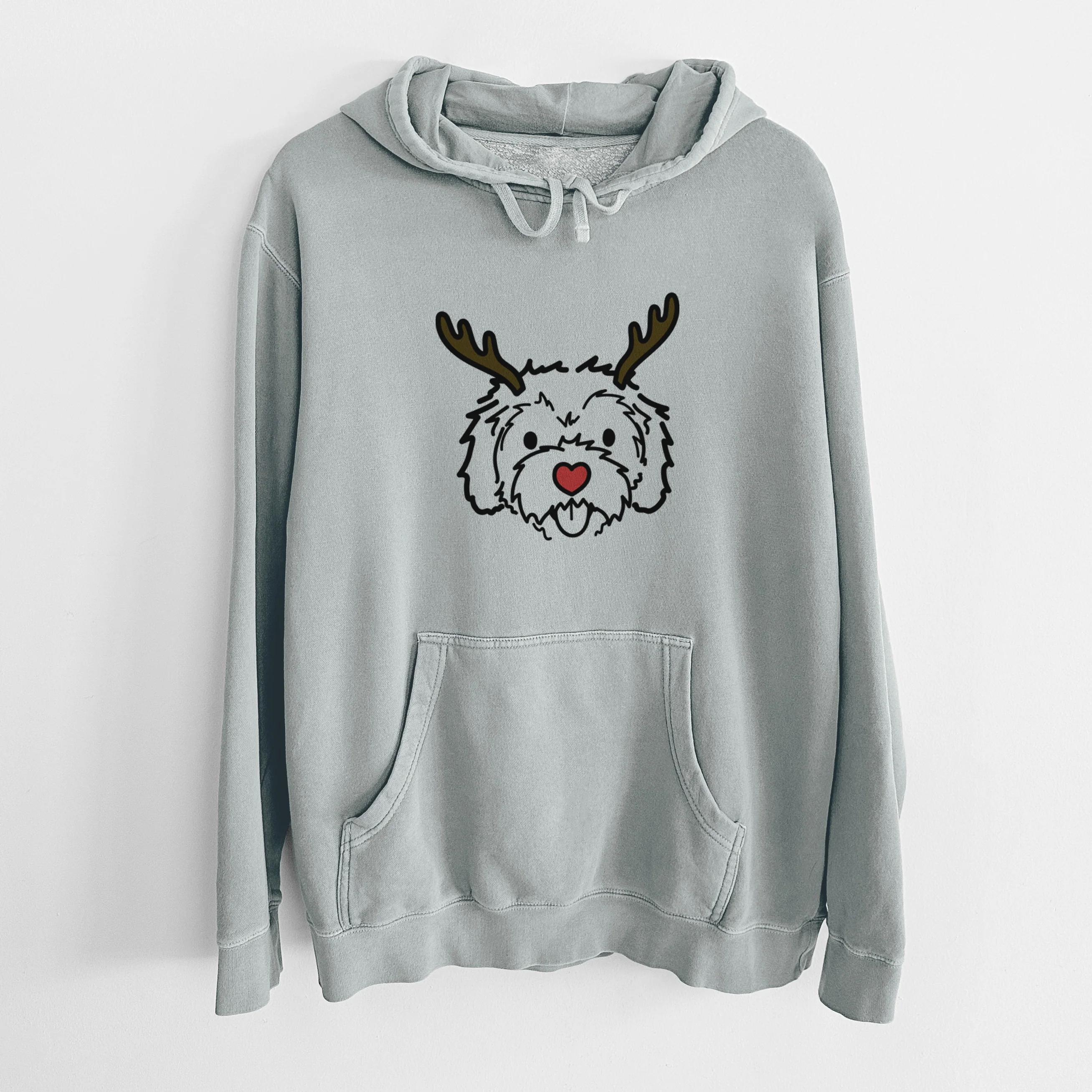 Red Nose Cockapoo - Sprinkles - Unisex Pigment Dyed Hoodie - Image 7