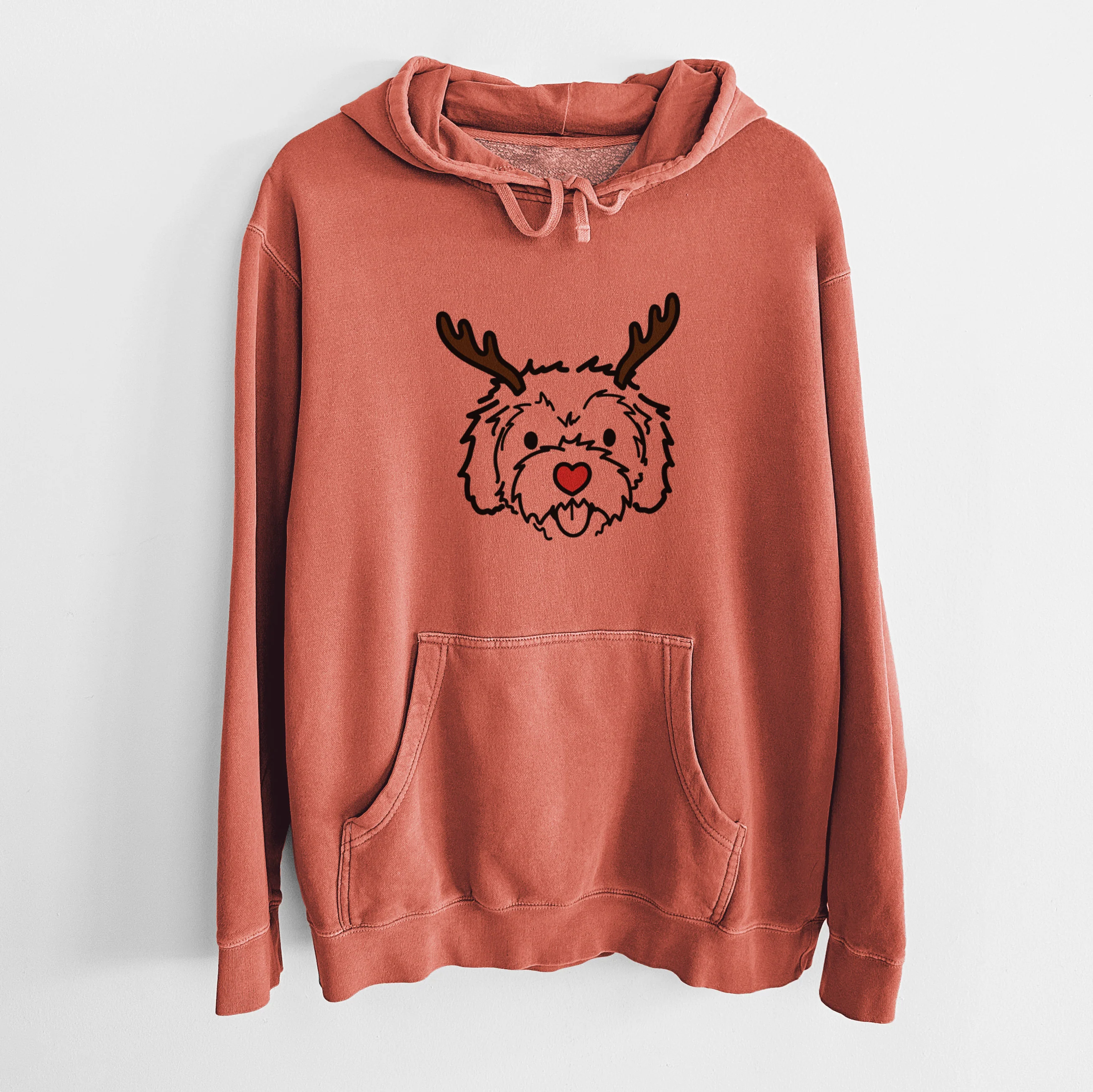 Red Nose Cockapoo - Sprinkles - Unisex Pigment Dyed Hoodie - Image 8