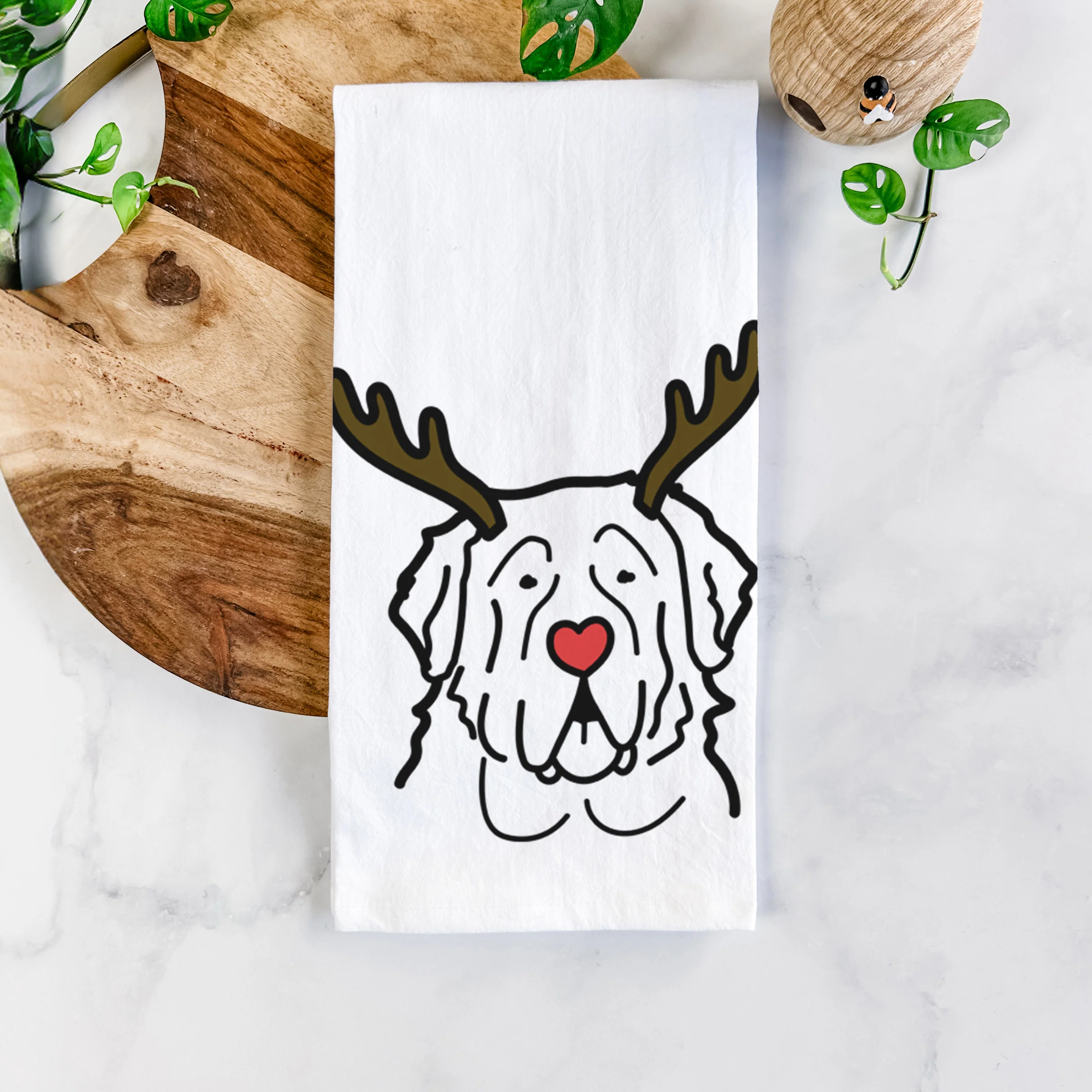 Red Nose Saint Bernard - Tea Towel - Image 5