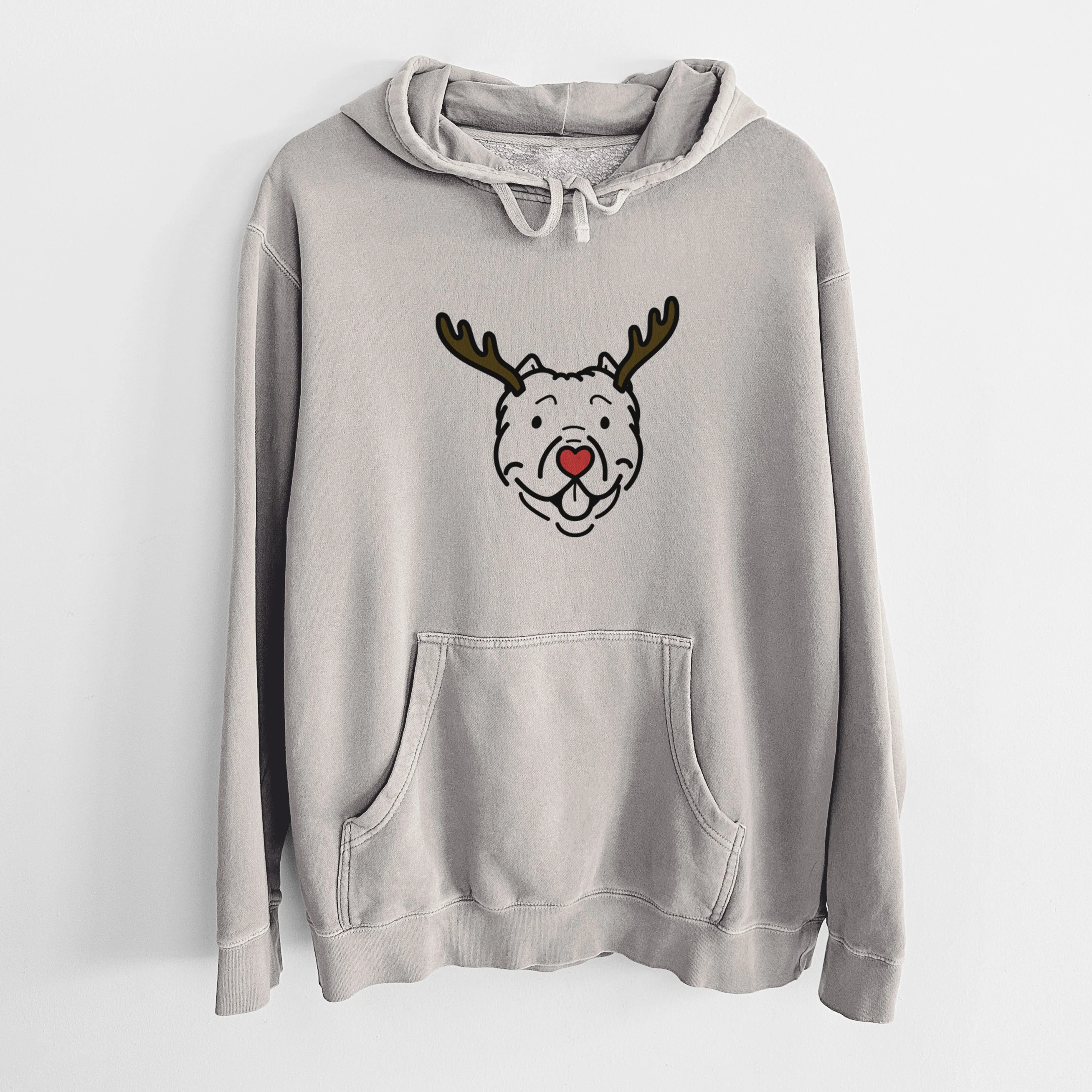 Red Nose American Bully - Tank - Unisex Pigment Dyed Hoodie - Image 5
