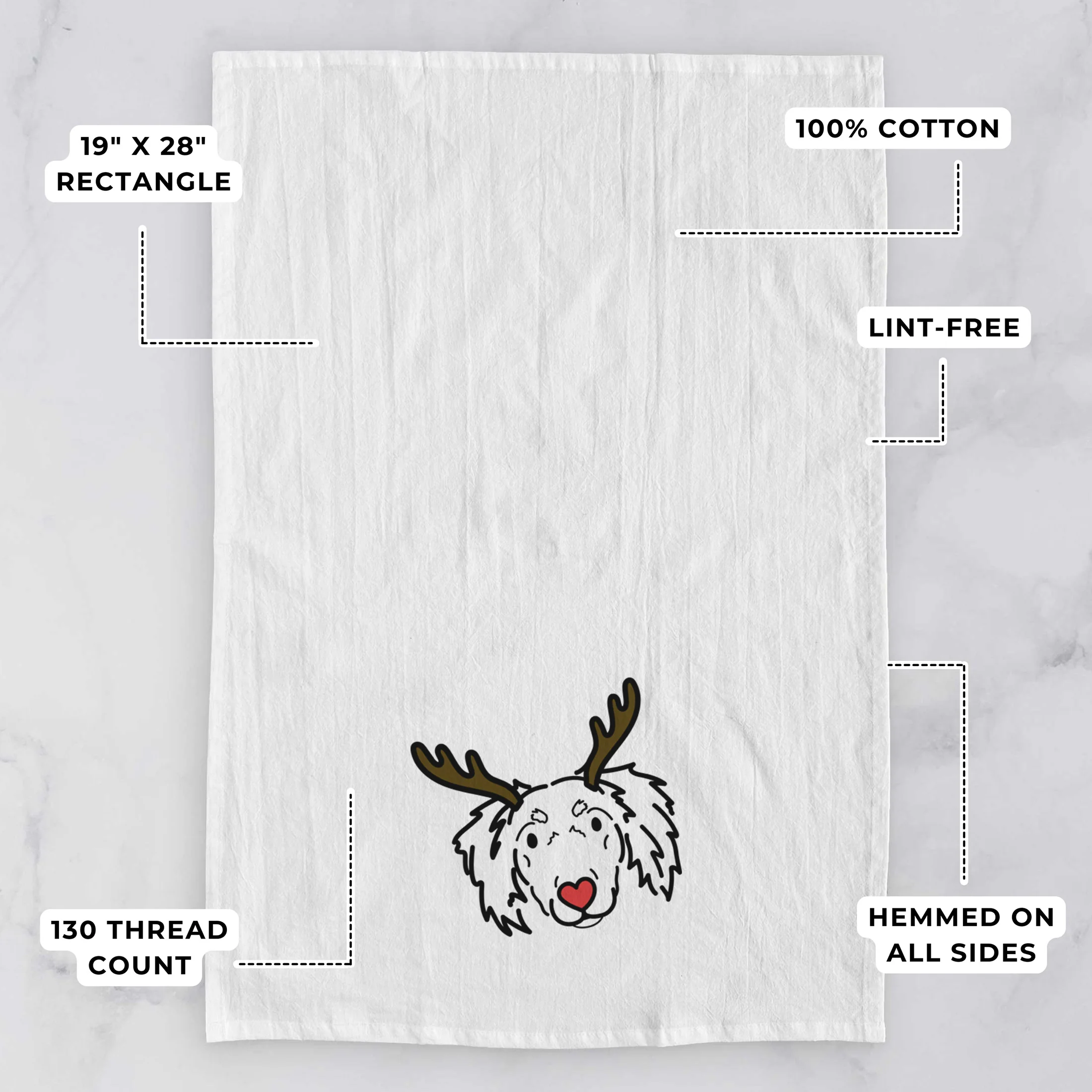 Red Nose Dachshund Mix - Tilly - Tea Towel - Image 3