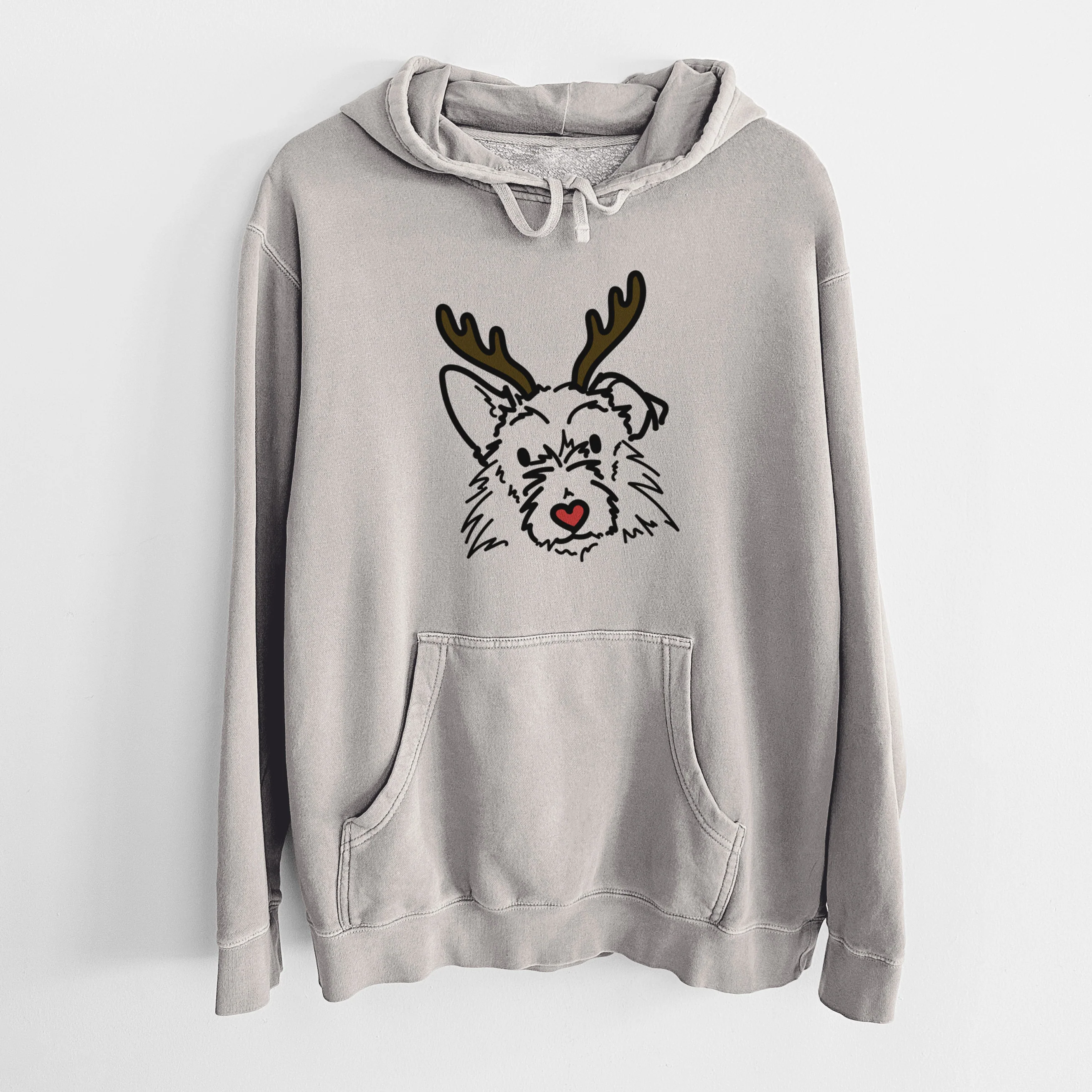 Red Nose Terrier Mix - Ziggy - Unisex Pigment Dyed Hoodie - Image 5