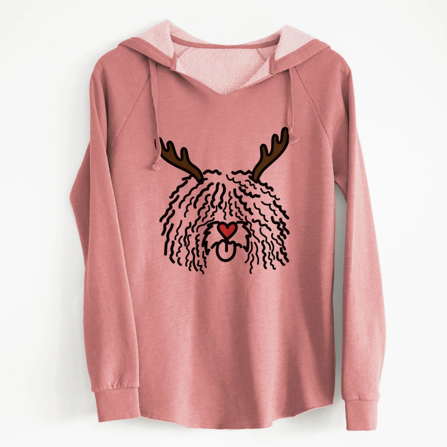 Red Nose Spanish Water Dog - Alba - Cali Wave Hooded Sweatshirt - Image 5