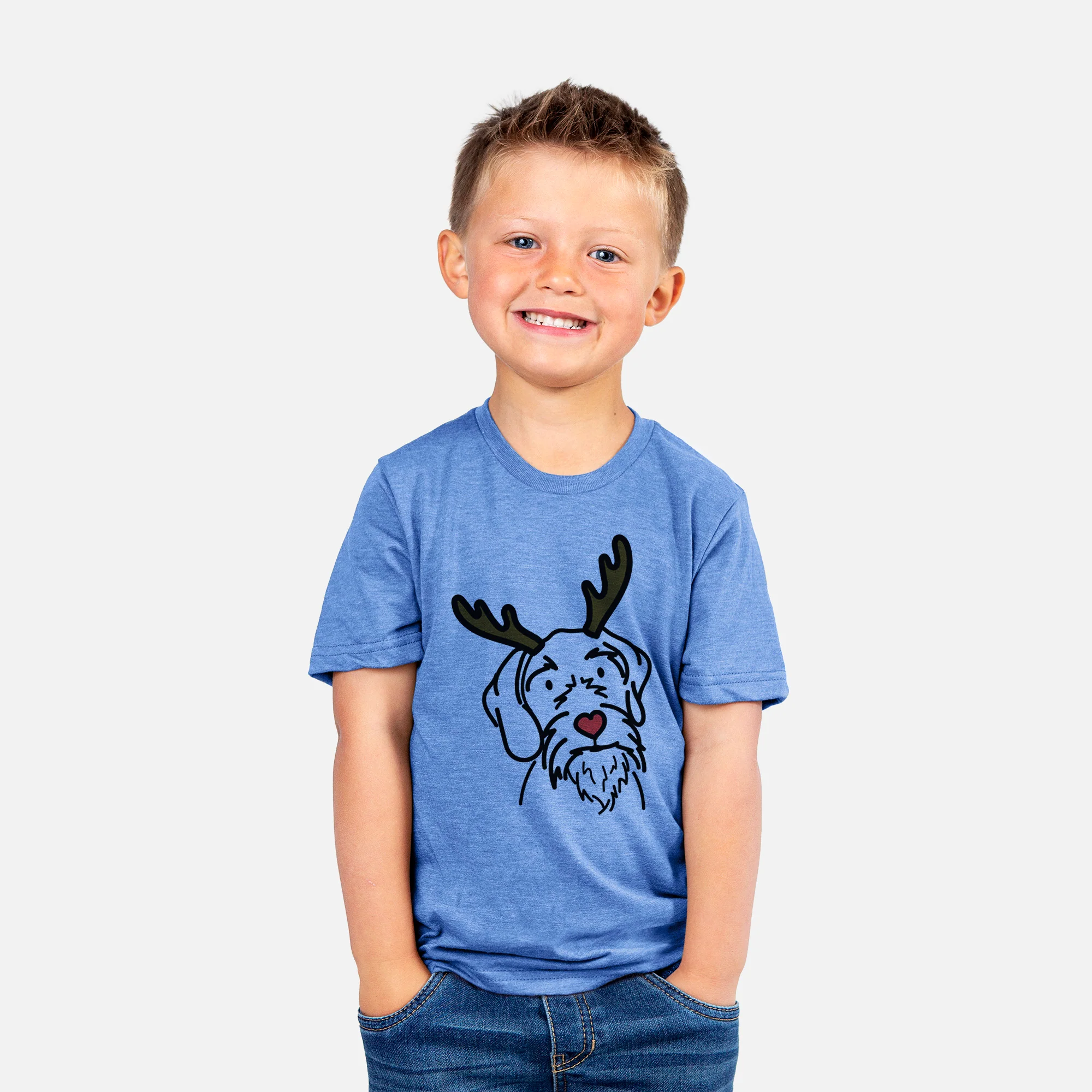 Red Nose German Wirehaired Pointer - Buck - Kids/Youth/Toddler Shirt - Image 3