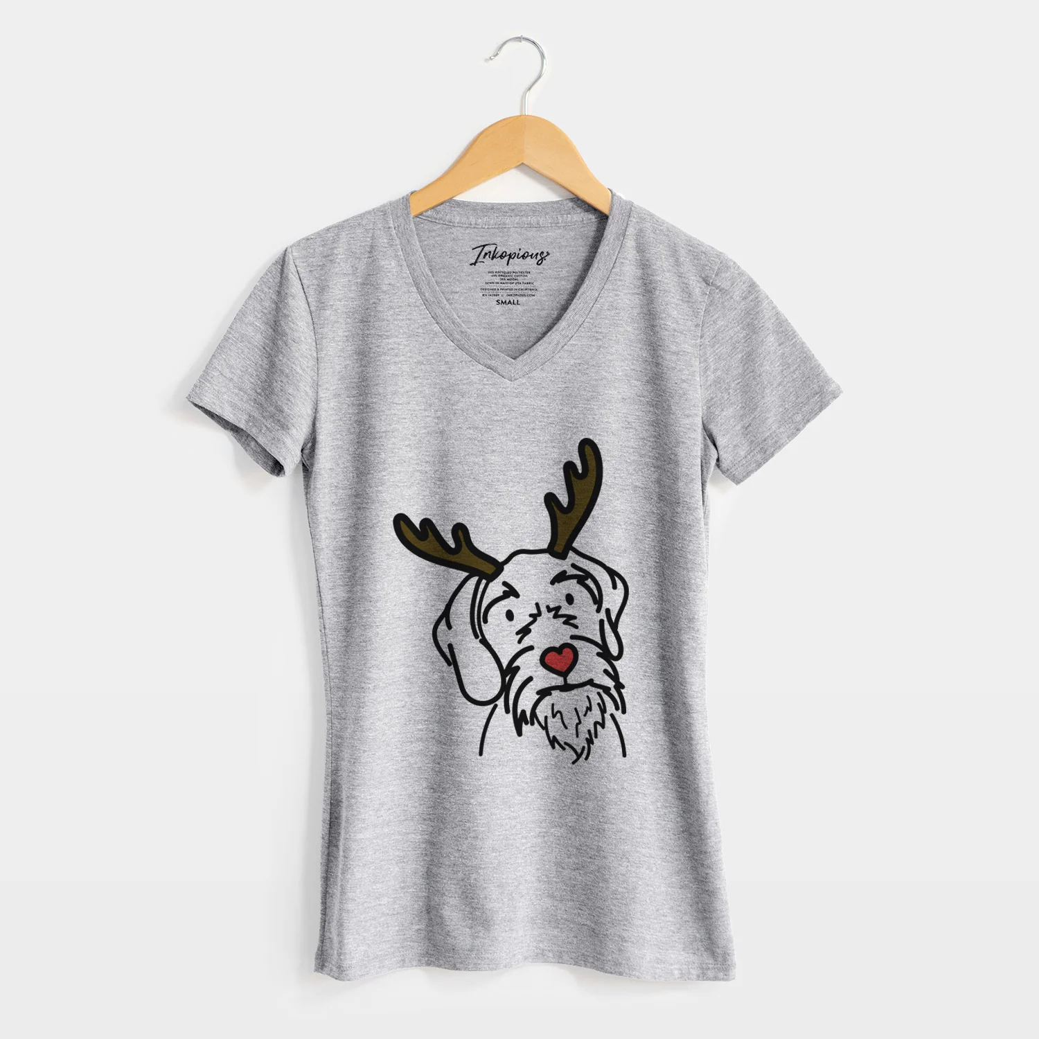 Red Nose German Wirehaired Pointer - Buck - Women's Perfect V-neck Shirt - Image 4