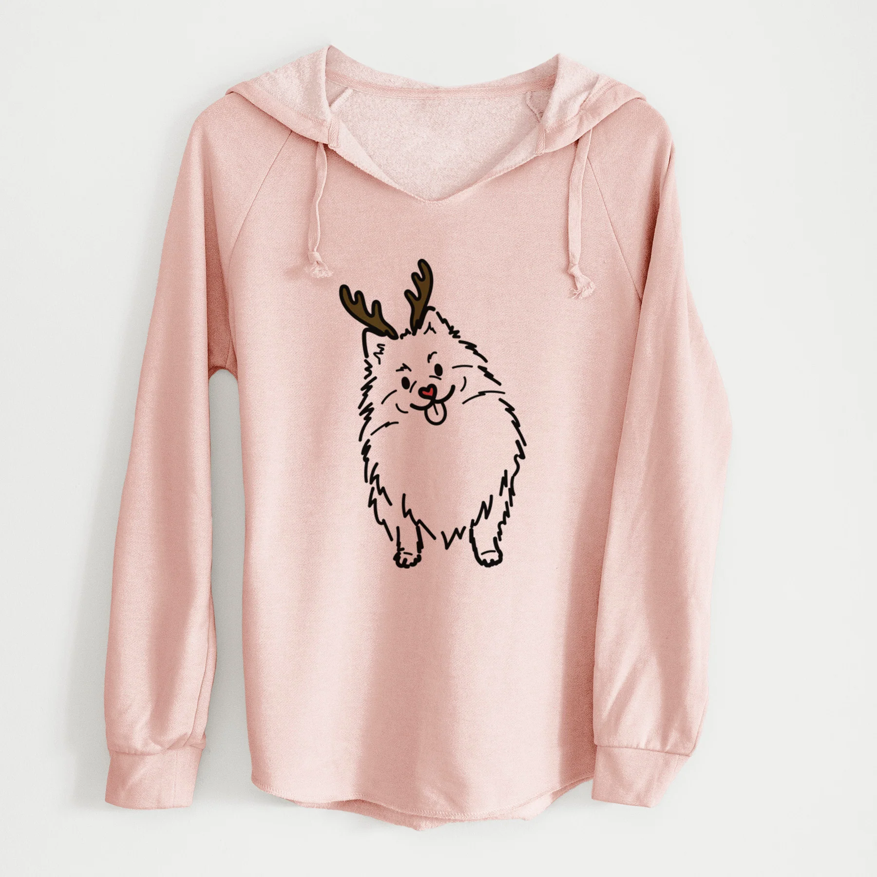 Red Nose Pomeranian - Fern - Cali Wave Hooded Sweatshirt - Image 4