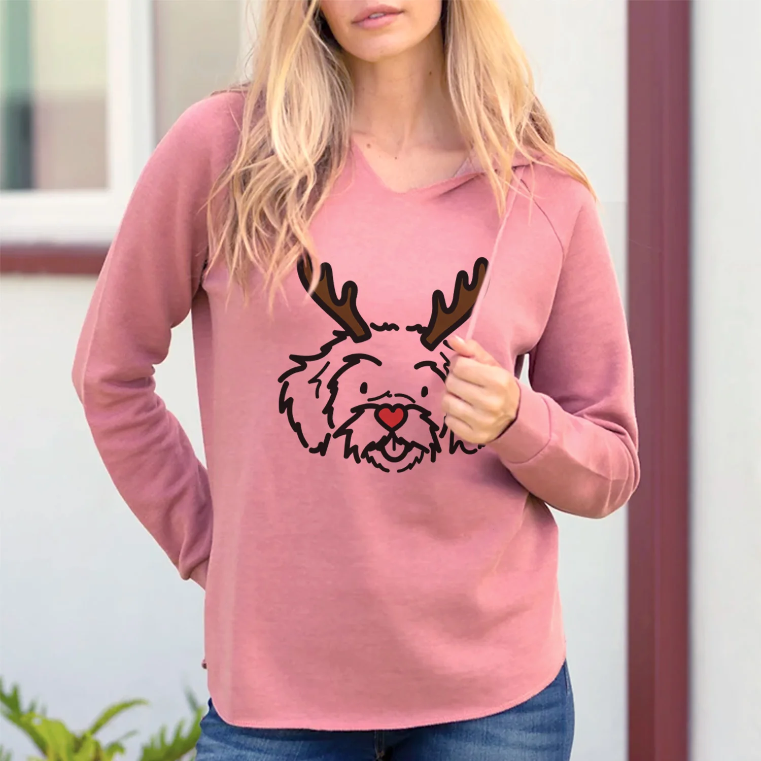 Red Nose Peekapoo - Jo Jo - Cali Wave Hooded Sweatshirt - Image 2